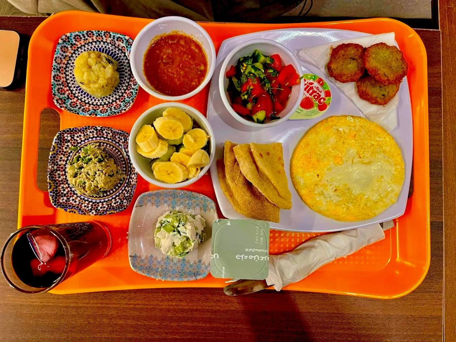 Continental breakfast in Heritage Hostel Cairo
