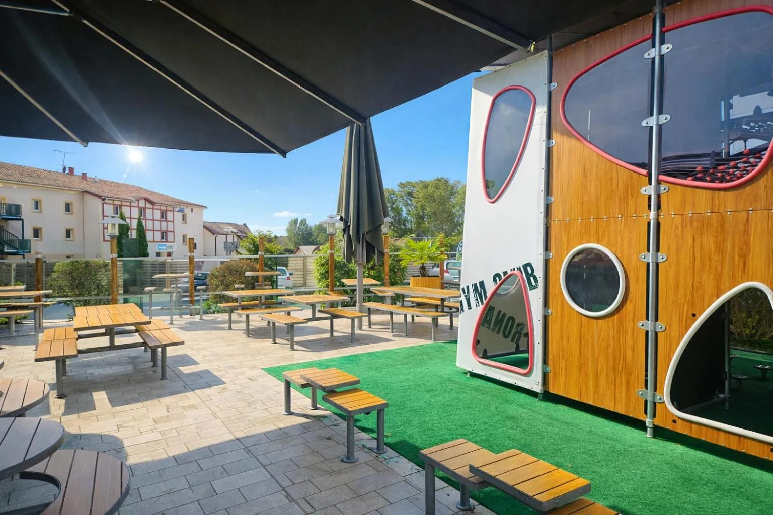 Children play ground in The Originals City, Hôtel Les Bruyères, Dax Nord