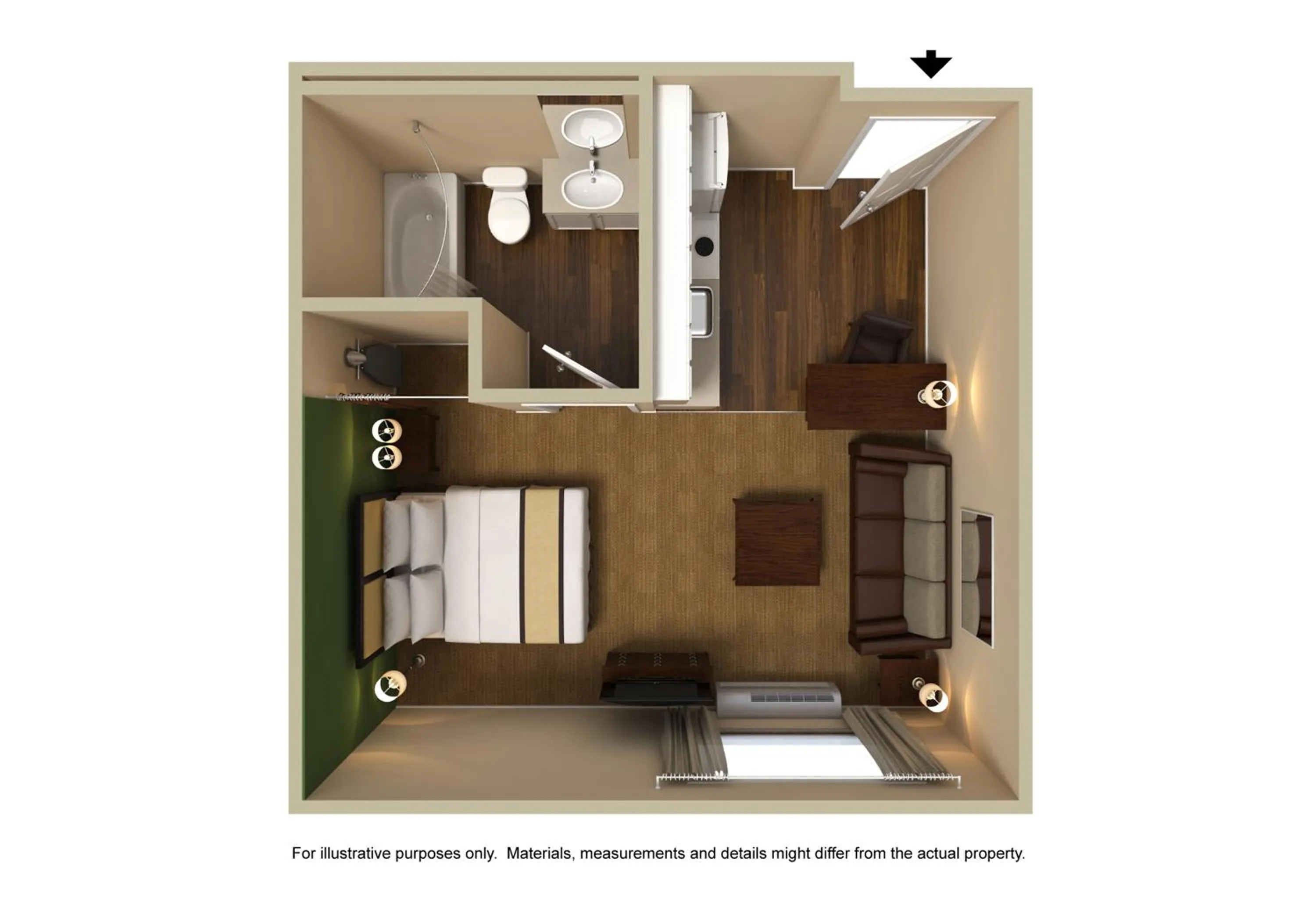 Floor plan in Extended Stay America Suites - Boston - Woburn