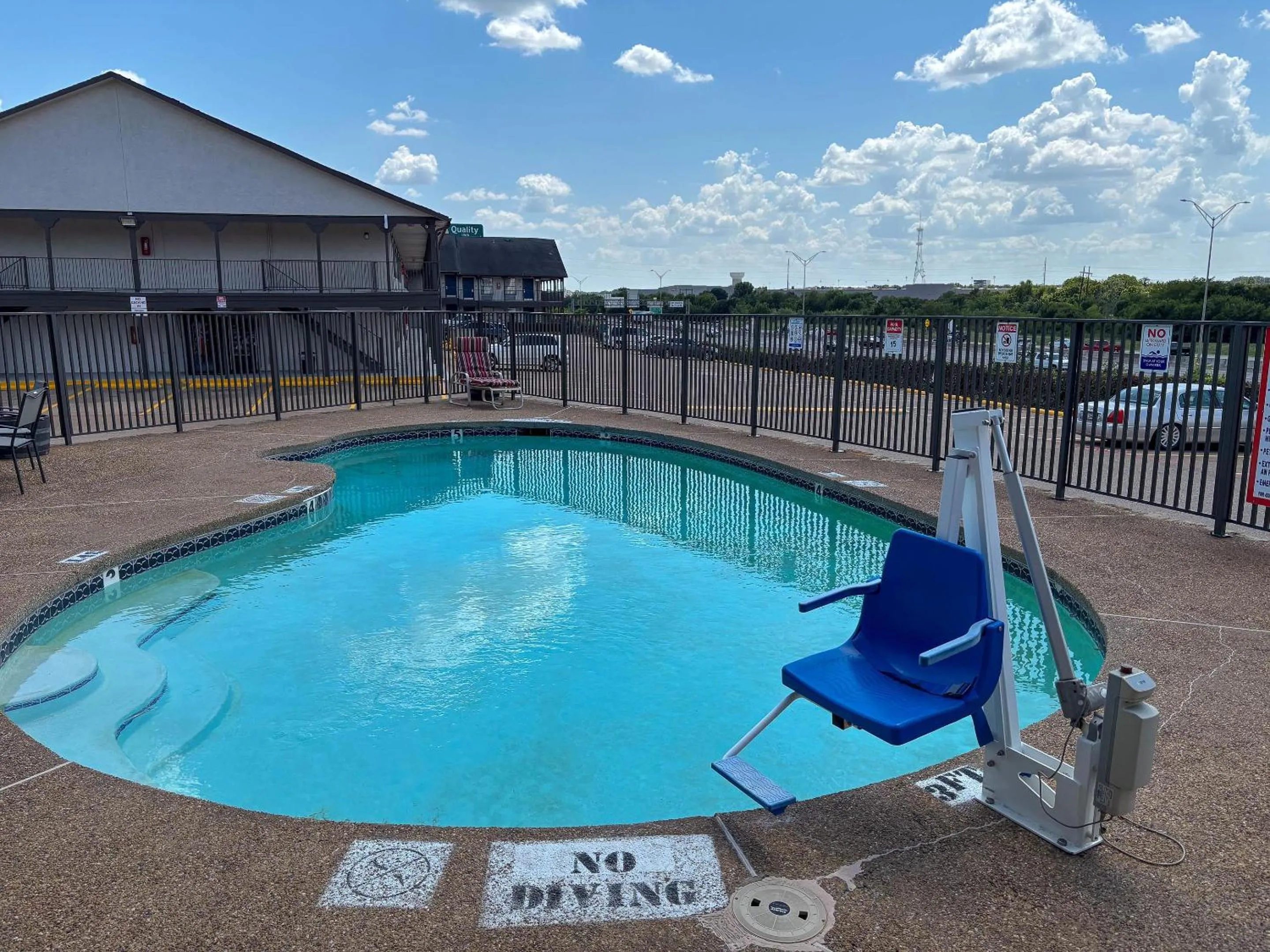 Pool view in Studio 6 Suites Mesquite, TX – Gross Rd.
