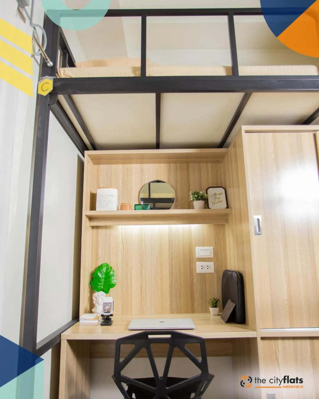 Seating area in The City Flats Amorsolo