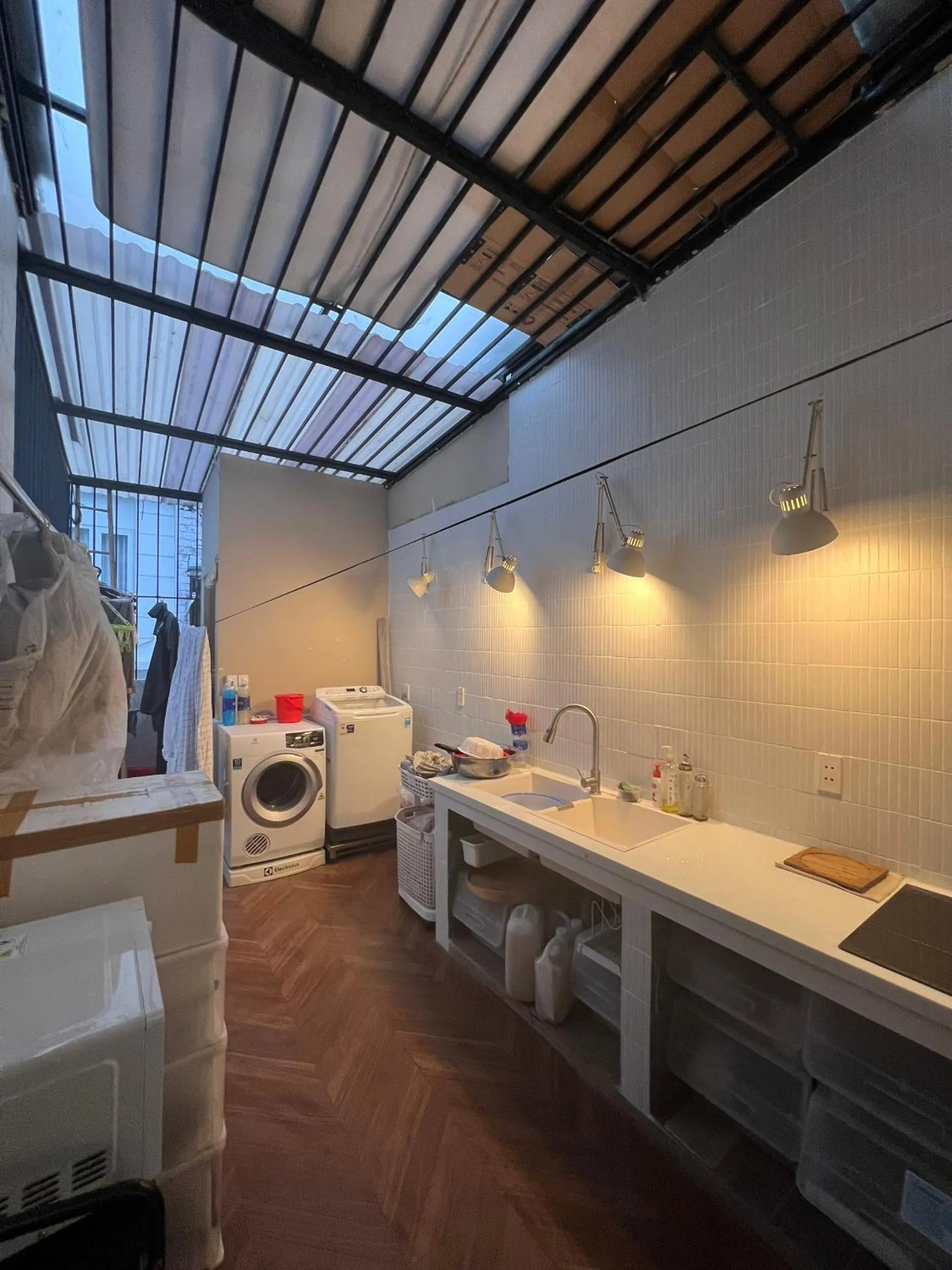 Kitchen or kitchenette, Bed in Meow Hotel & Cafe