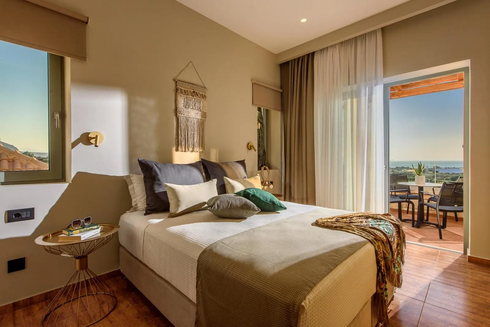 Bedroom, Bed in Caldera Theros Villas