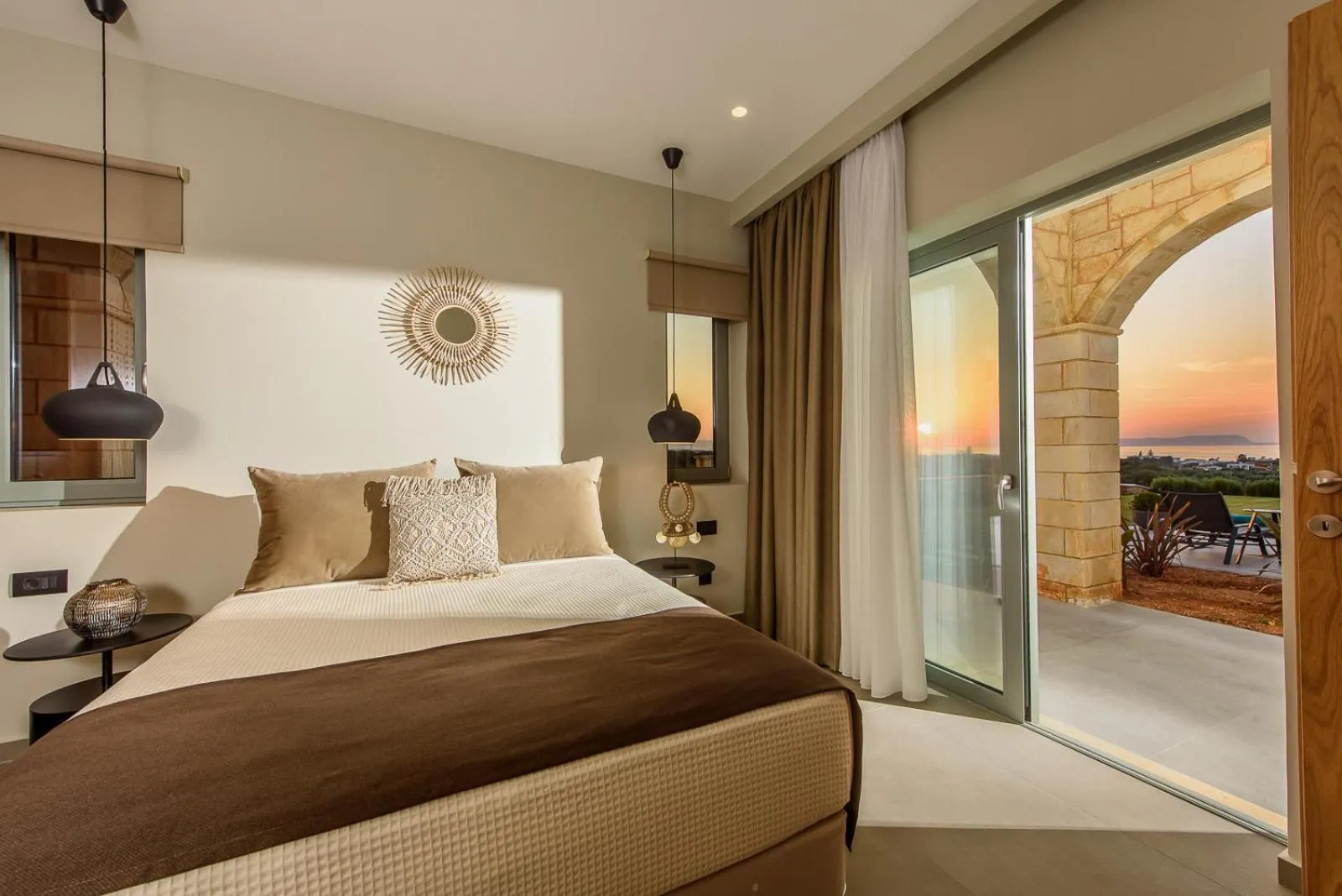 Bedroom, Bed in Caldera Theros Villas
