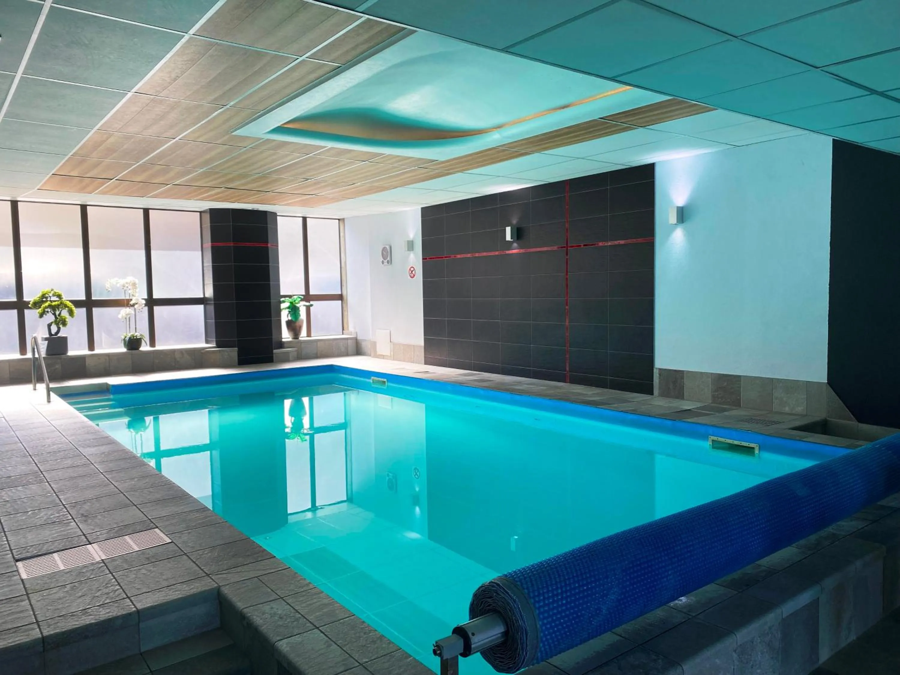 Swimming pool in Logis Hôtel-Restaurant Aux Trois Roses