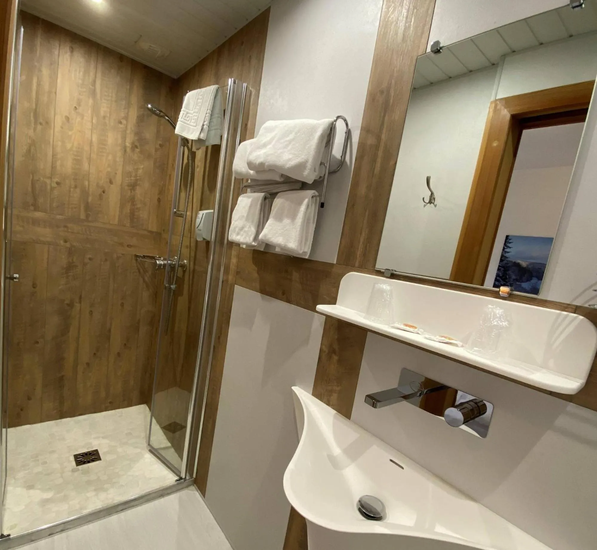 Shower in Logis Hôtel-Restaurant Aux Trois Roses