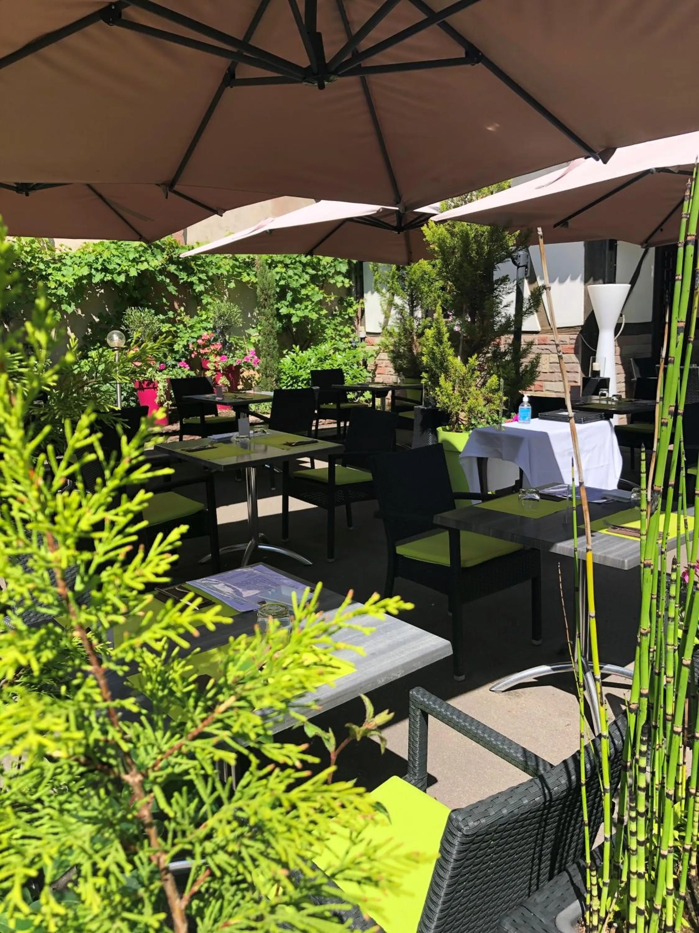 Patio in Hôtel Restaurant Au Boeuf