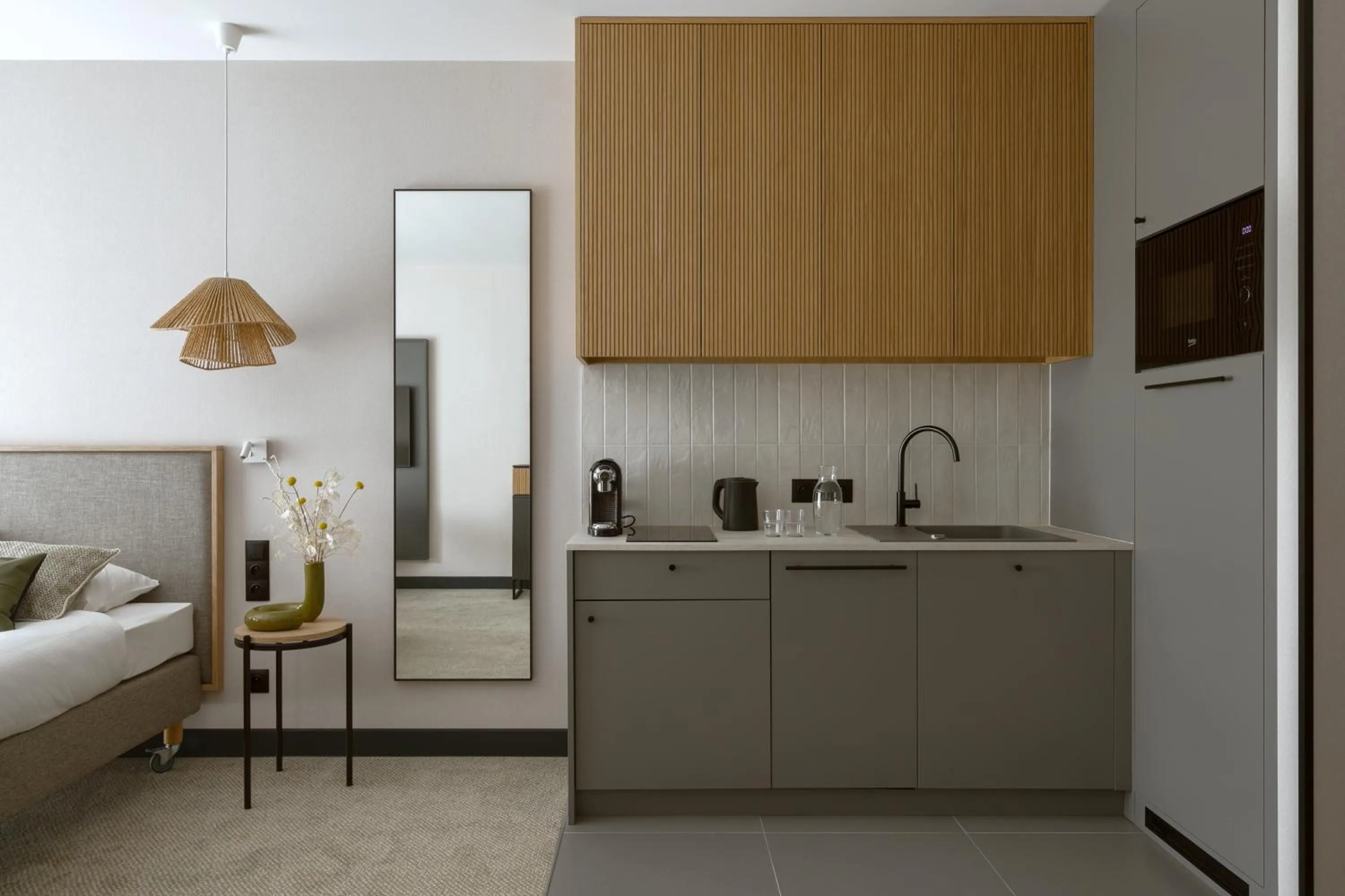 Kitchen or kitchenette, Bed in Hotel Saltic Resort & Spa Grzybowo