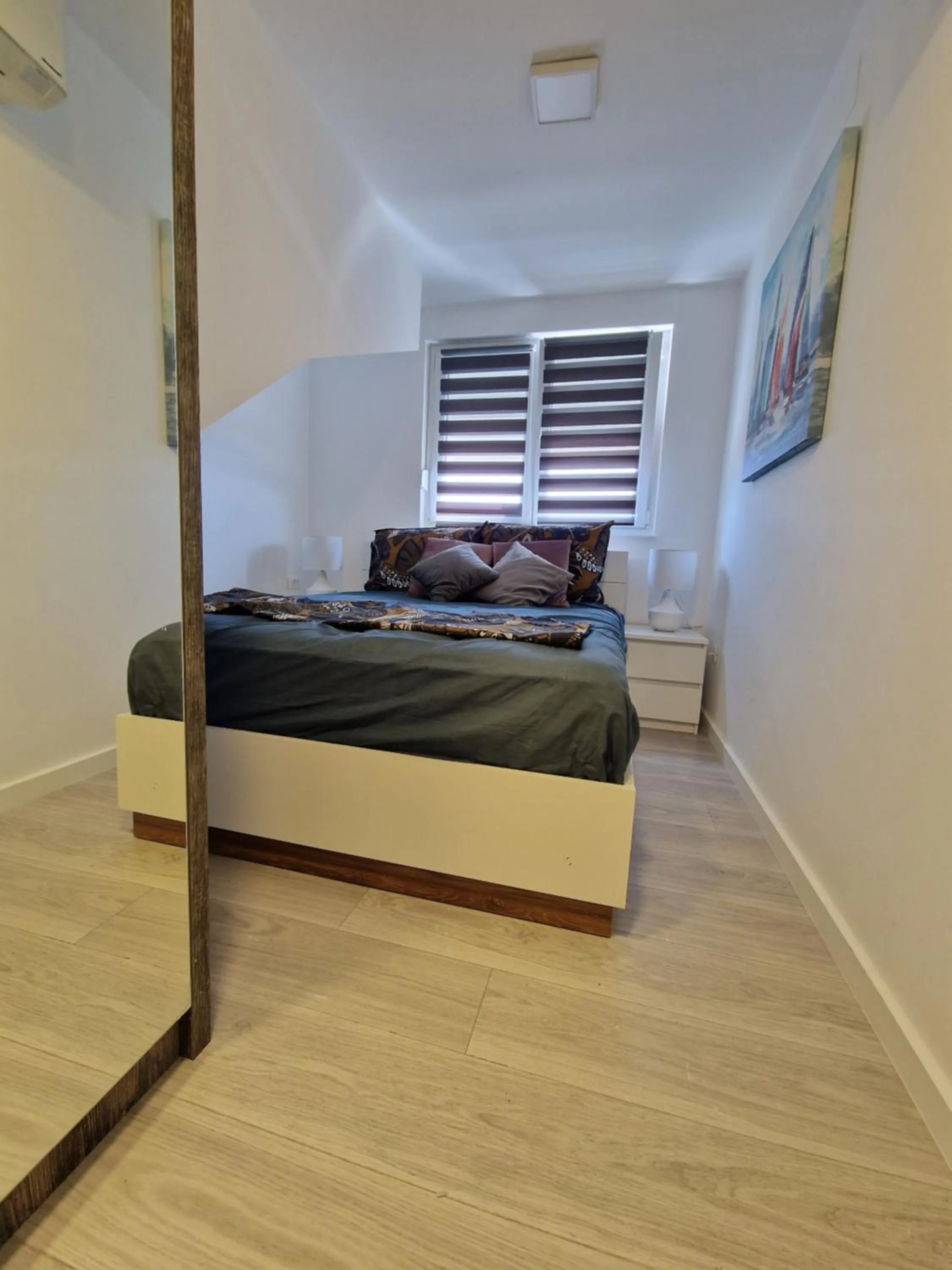Bedroom, Bed in Apartments Mak & Lux - sea & sunset top view