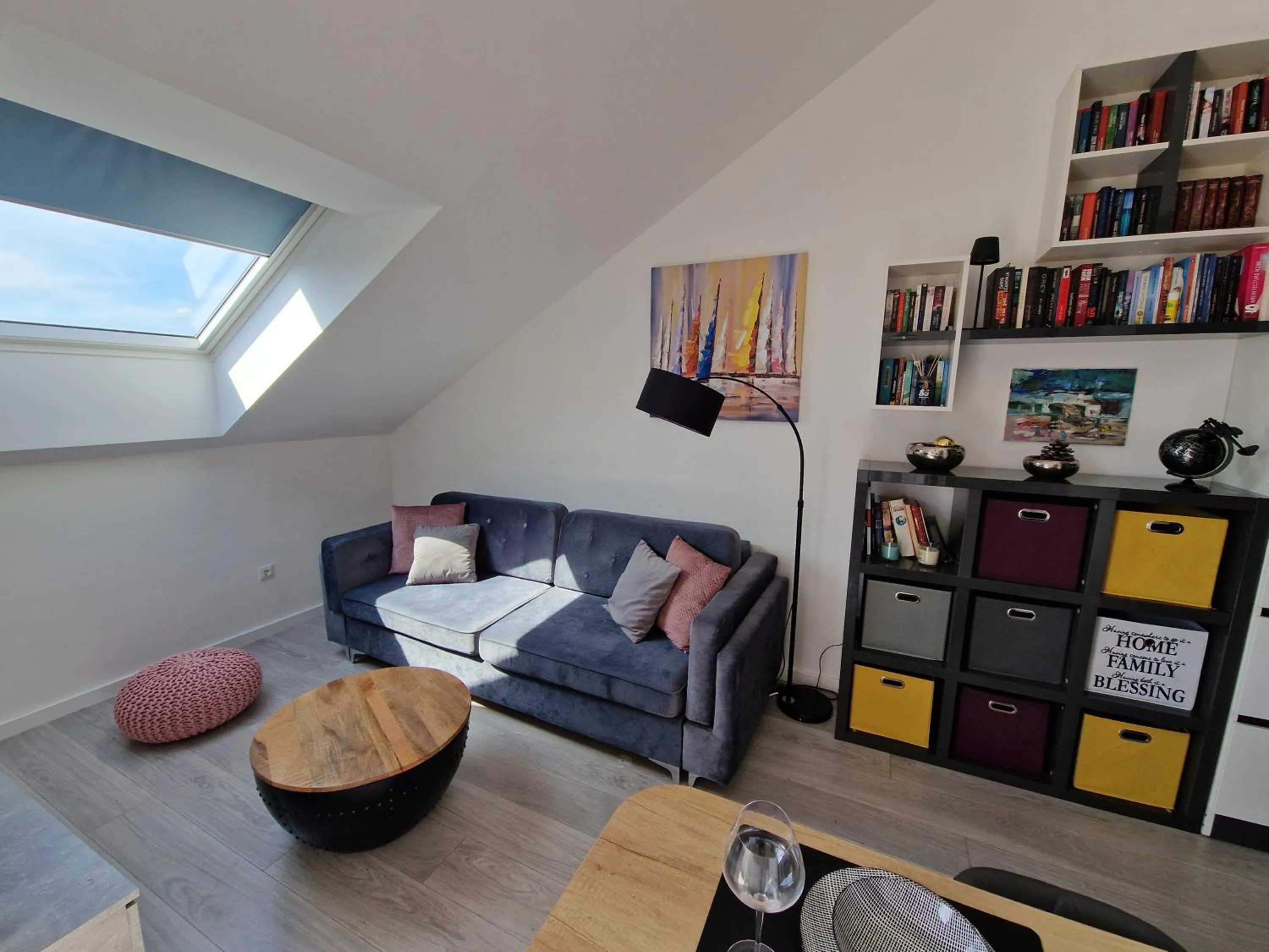 Living room in Apartments Mak & Lux - sea & sunset top view