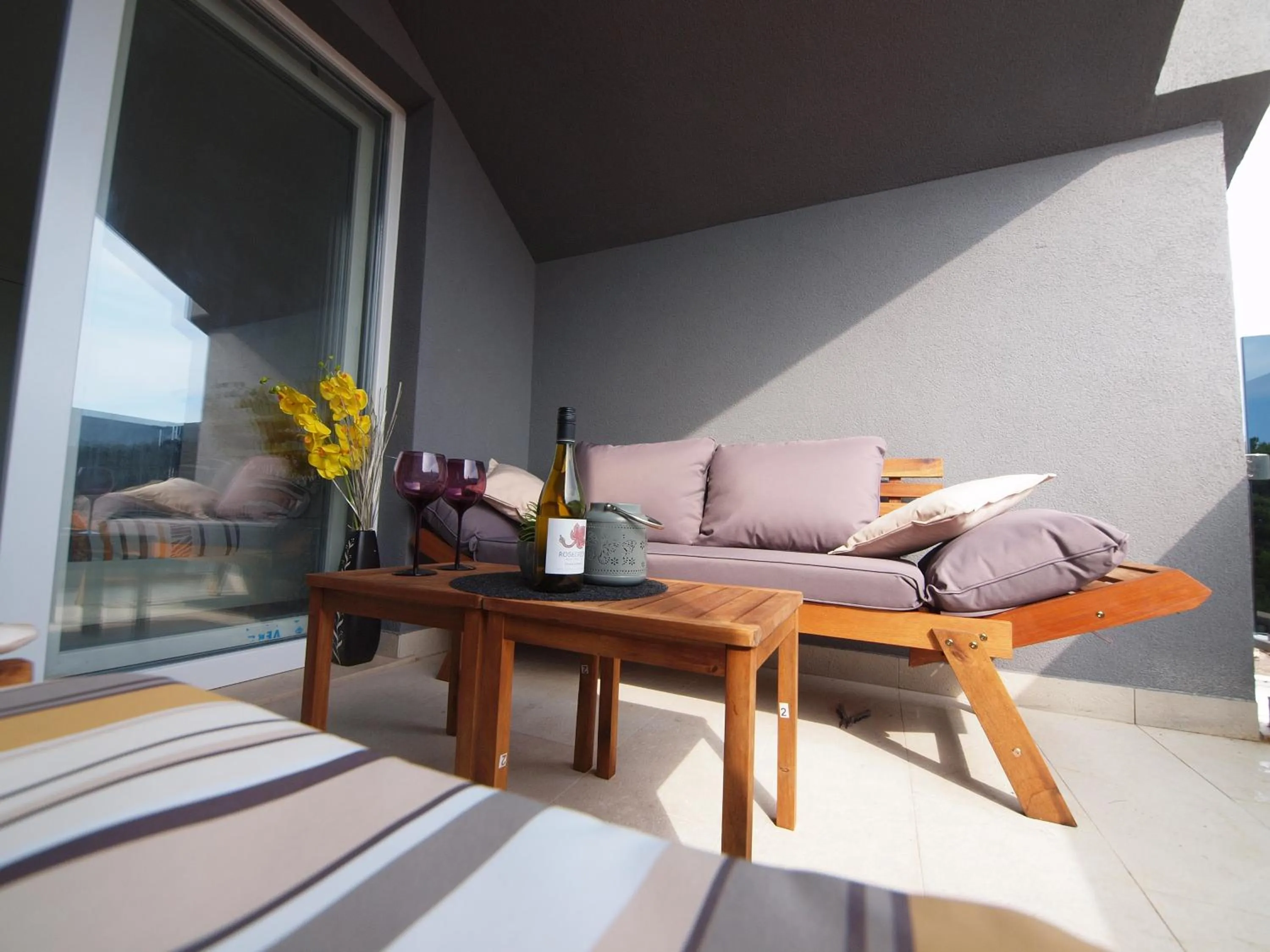 Balcony/Terrace in Apartments Mak & Lux - sea & sunset top view