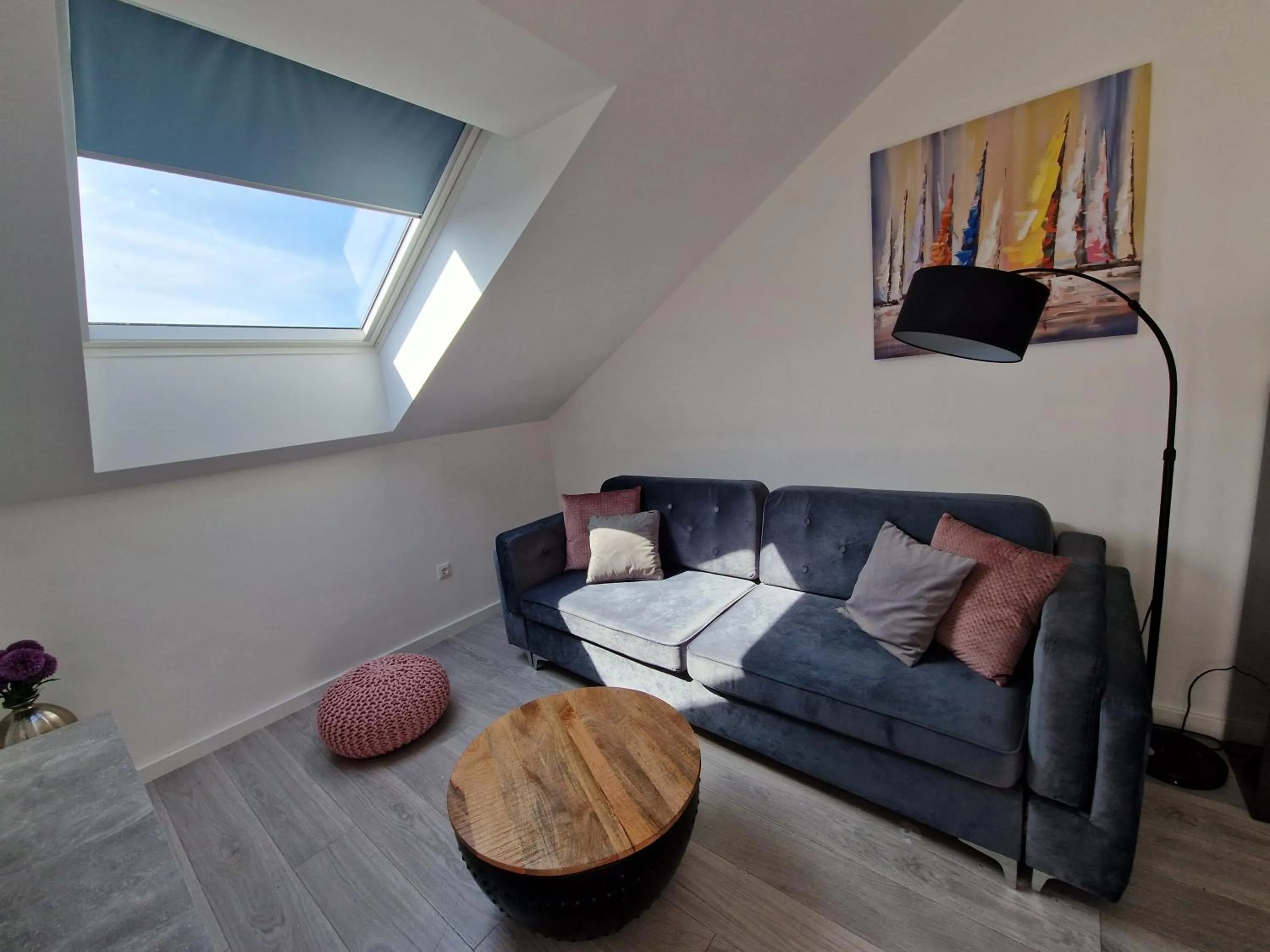 Living room in Apartments Mak & Lux - sea & sunset top view