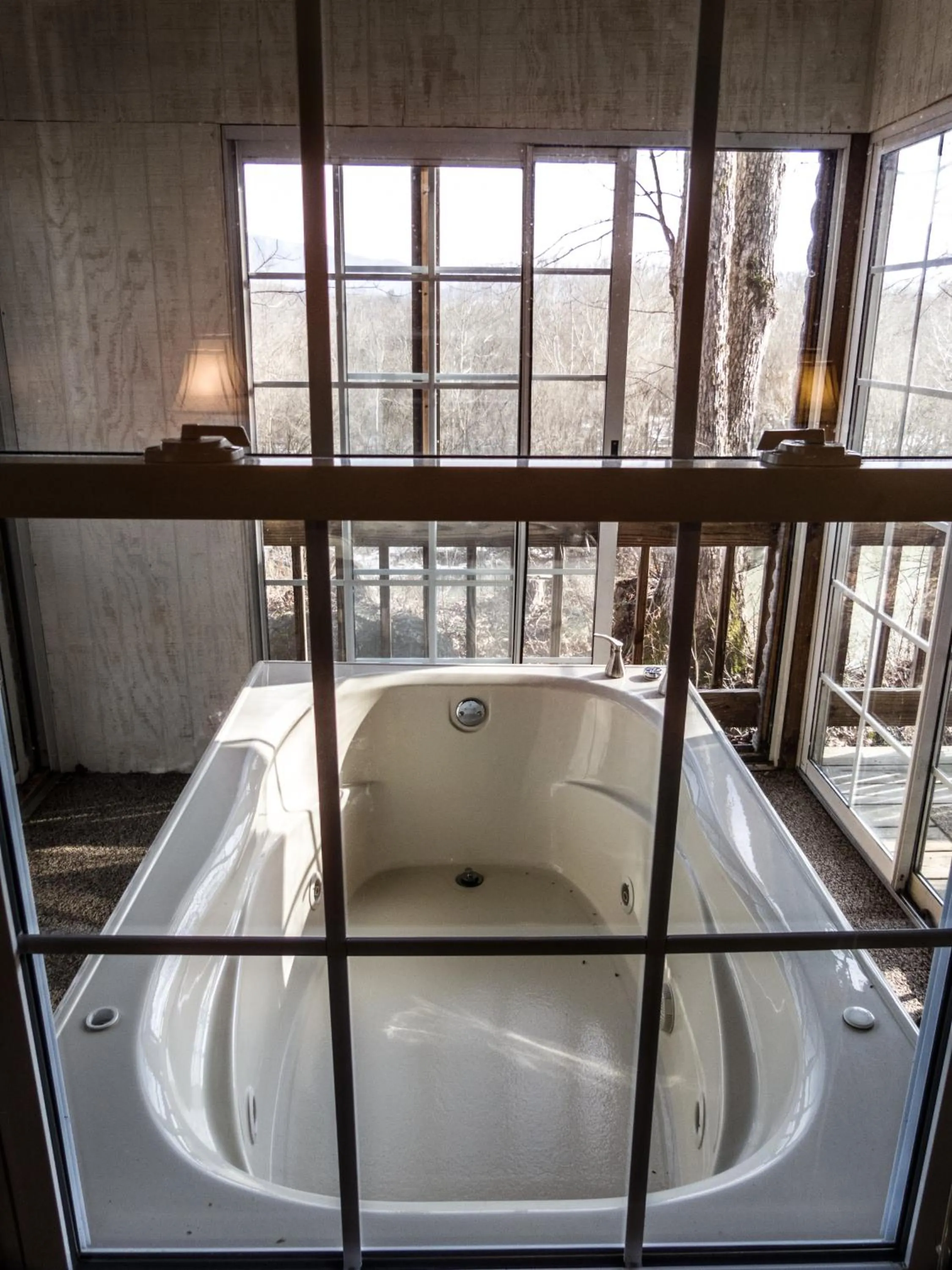 Hot Tub in Nolichuckey Bluffs Bed & Breakfast Cabins