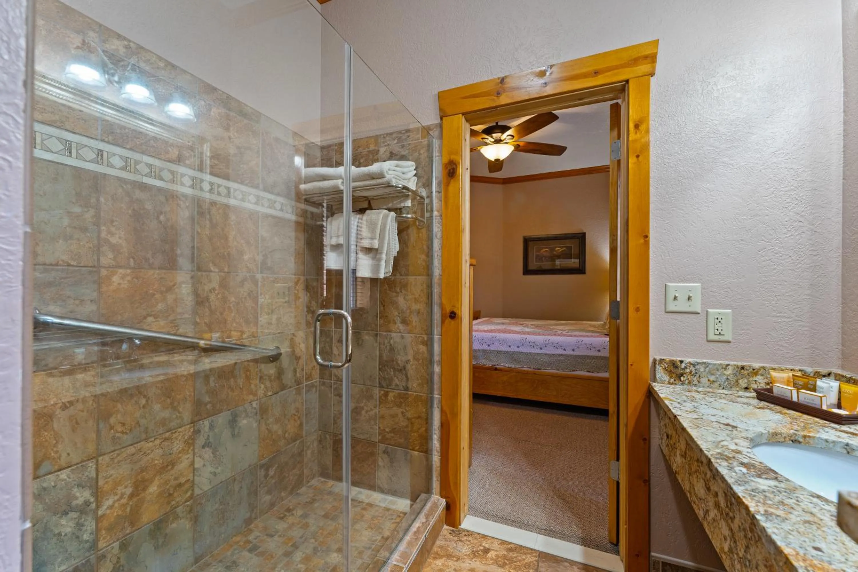 Shower in Desert Rose Resort & Cabins