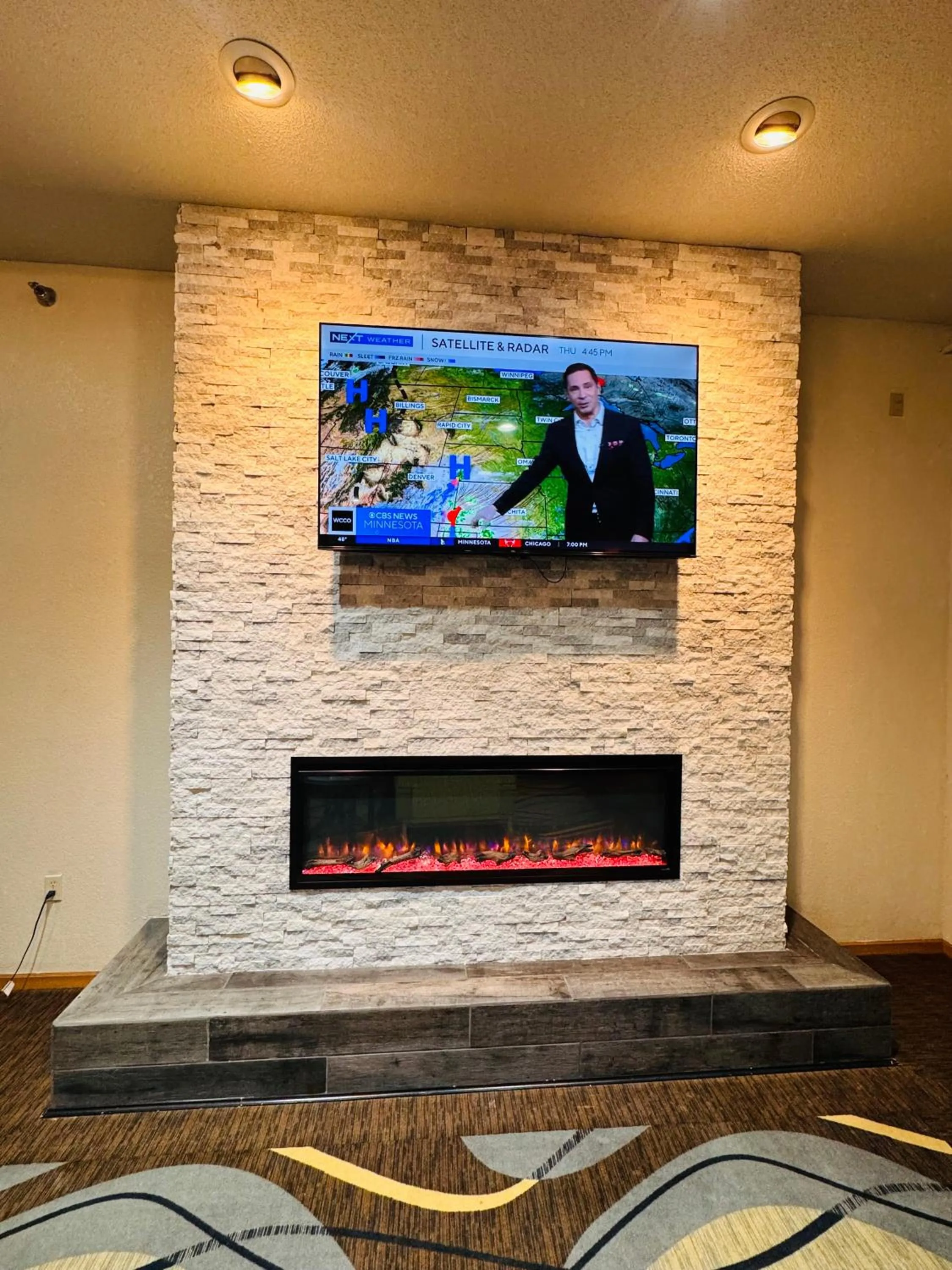 fireplace in GrandStay Hotel and Suite Waseca