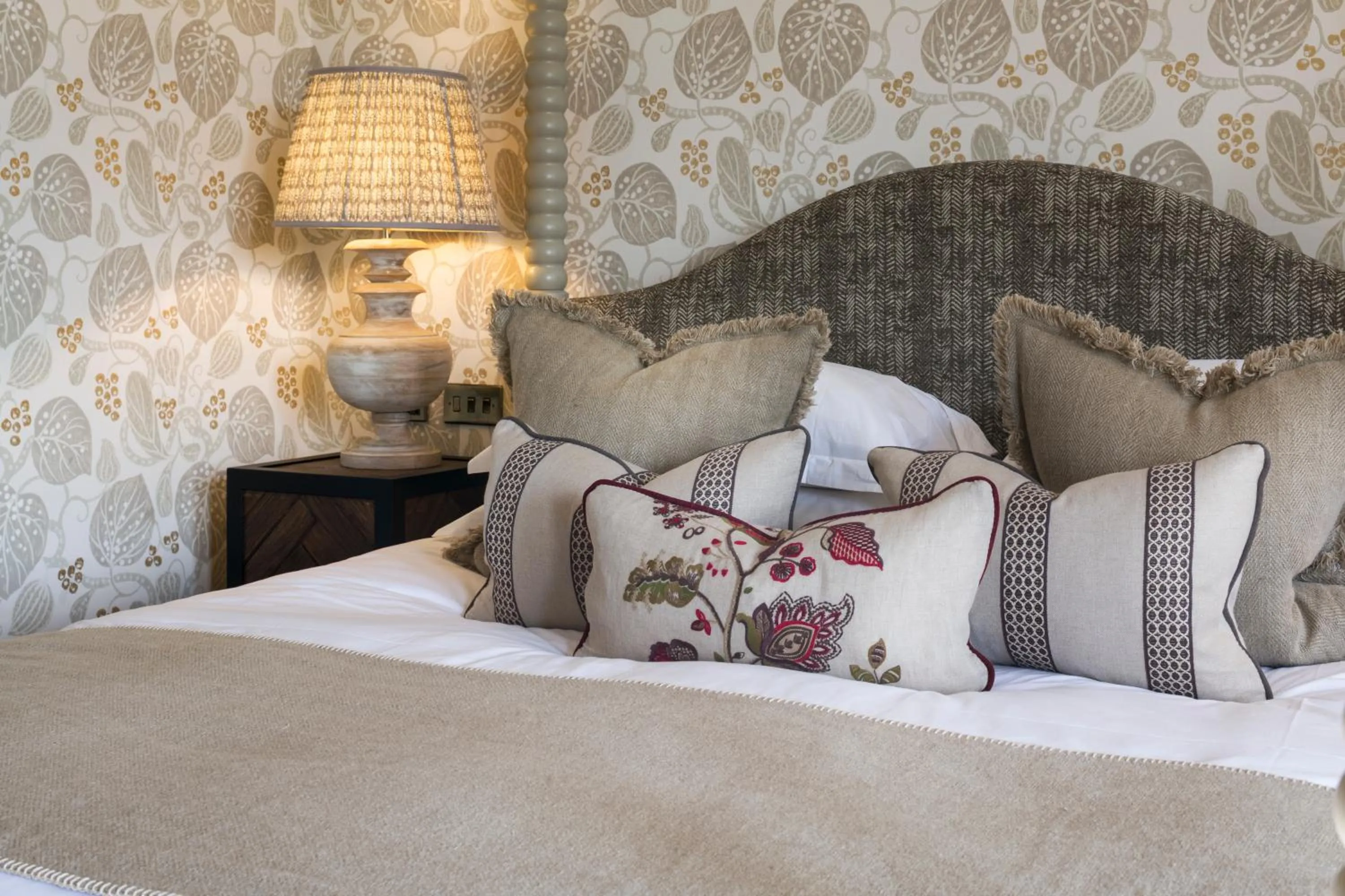 Bed in Beadnell Towers Hotel