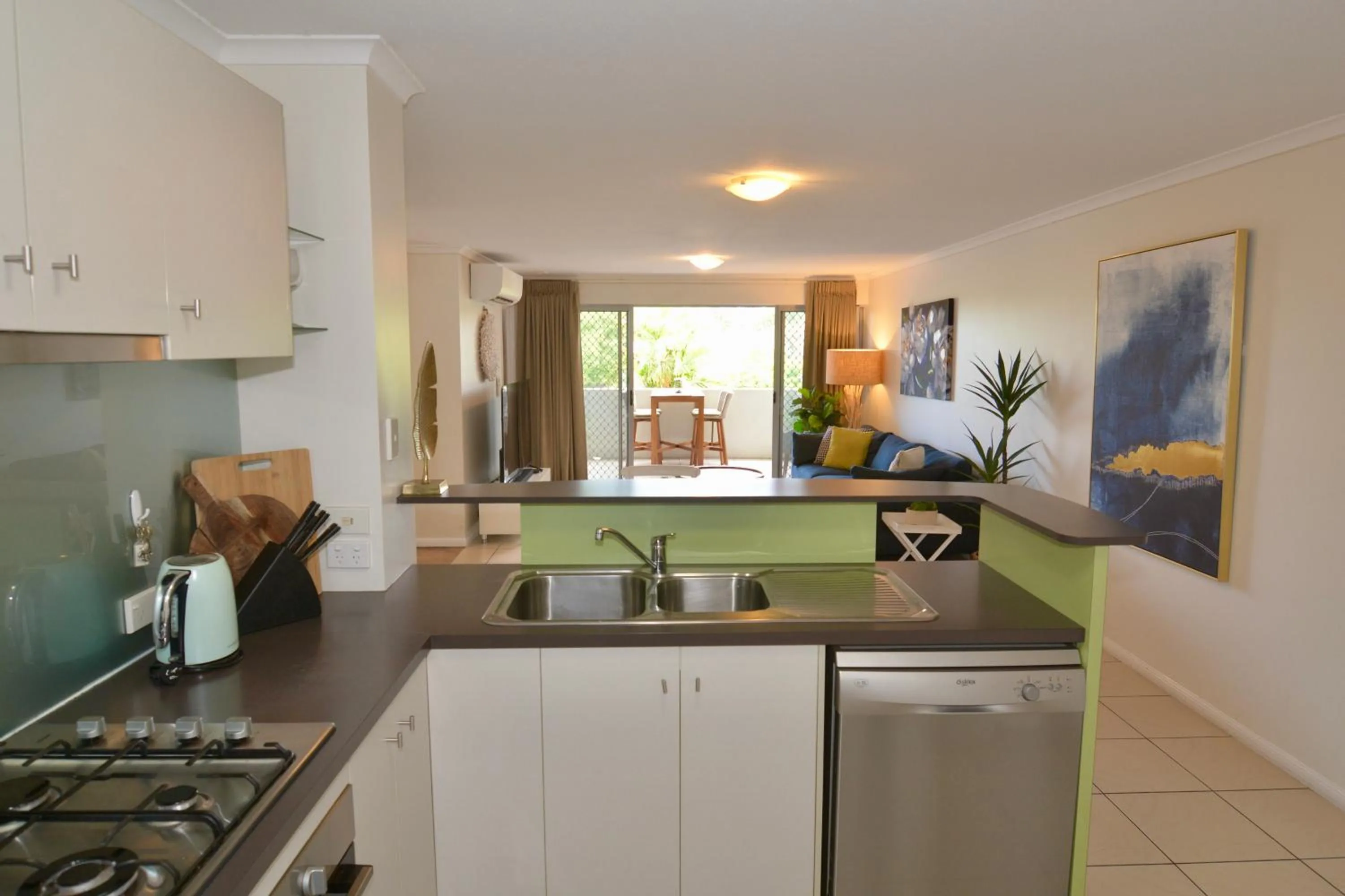 Kitchen or kitchenette in City Stadium Apartment on the riverfront