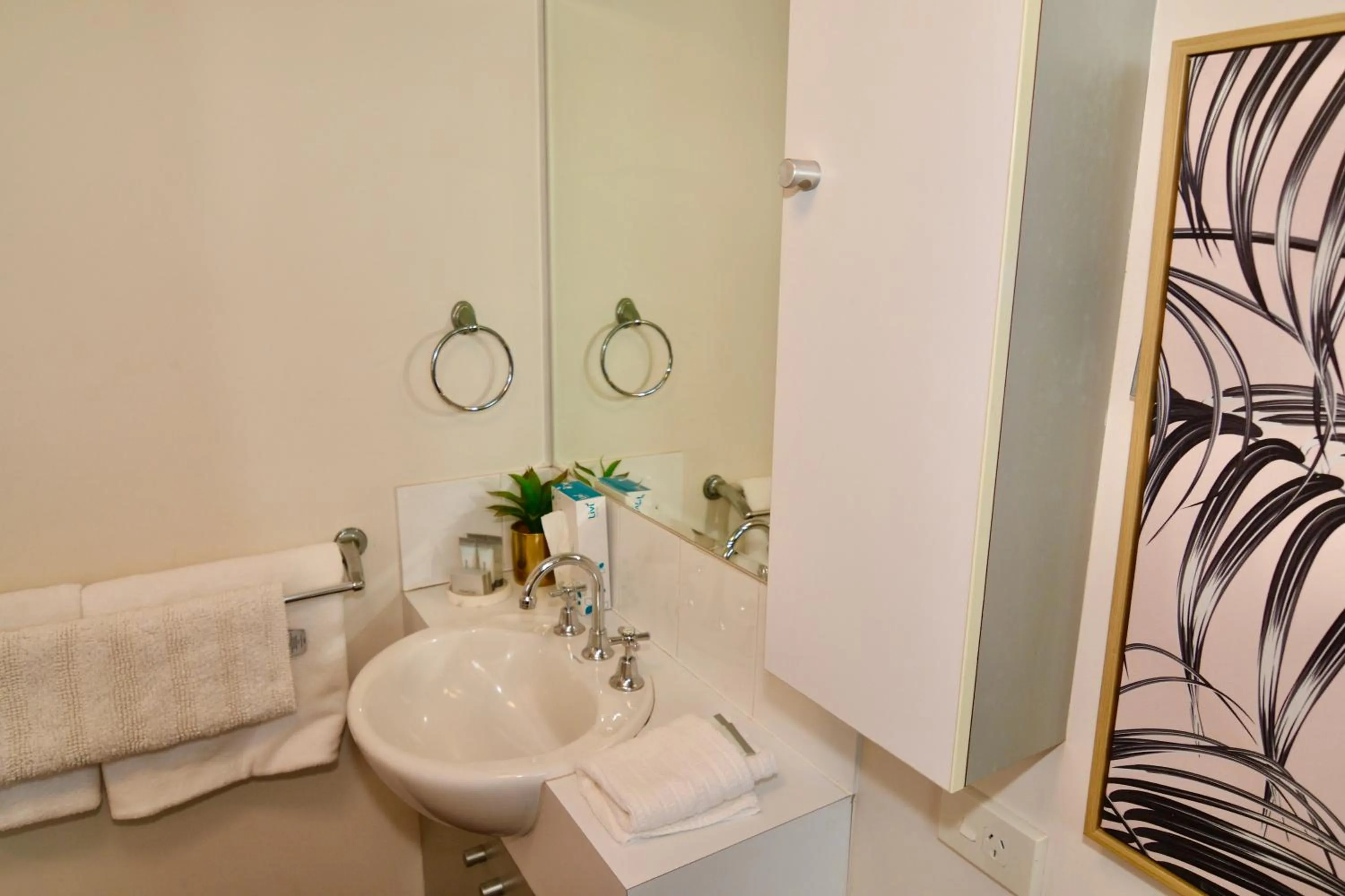 Bathroom in City Stadium Apartment on the riverfront