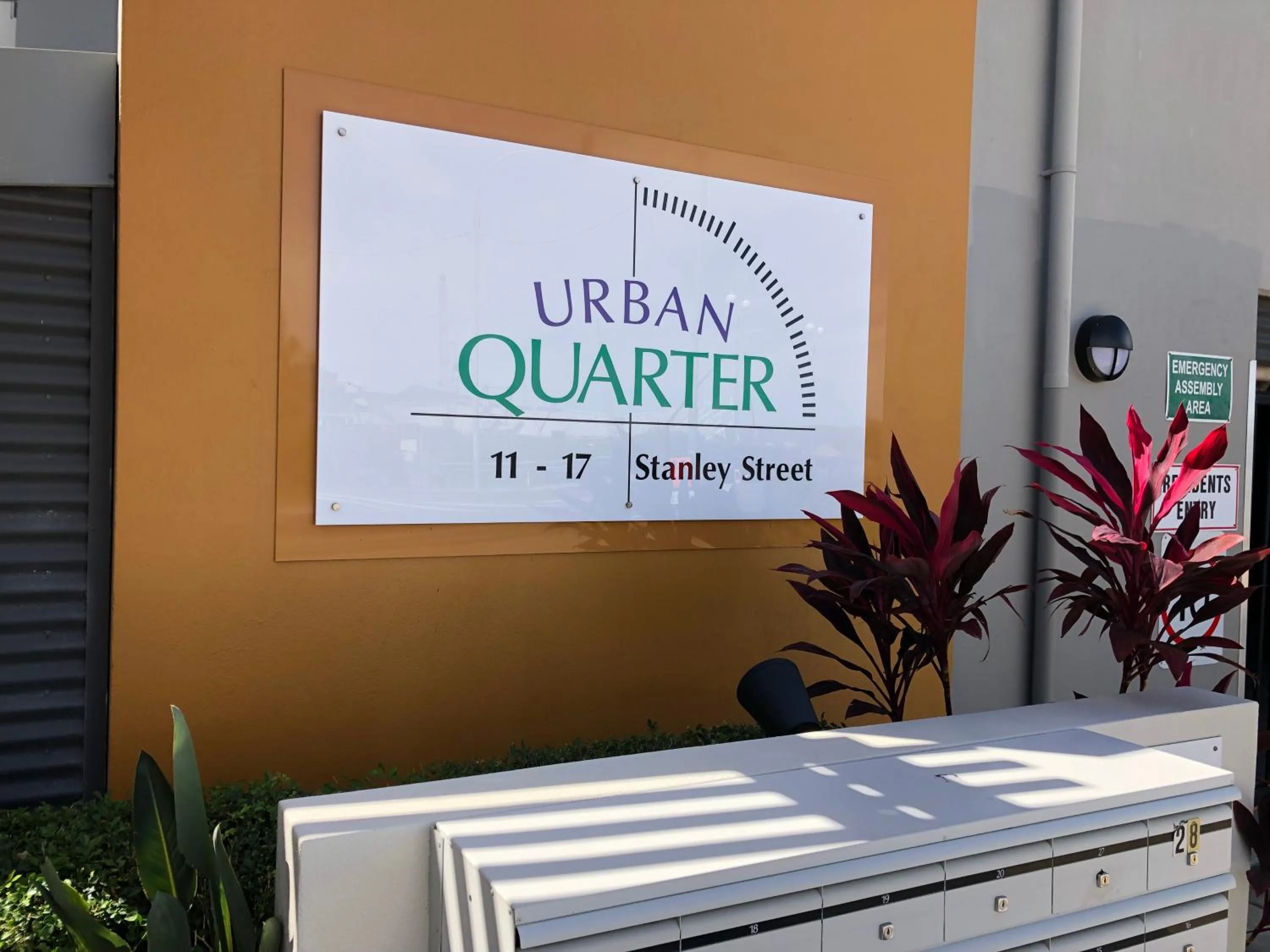 Property logo or sign in City Stadium Apartment on the riverfront