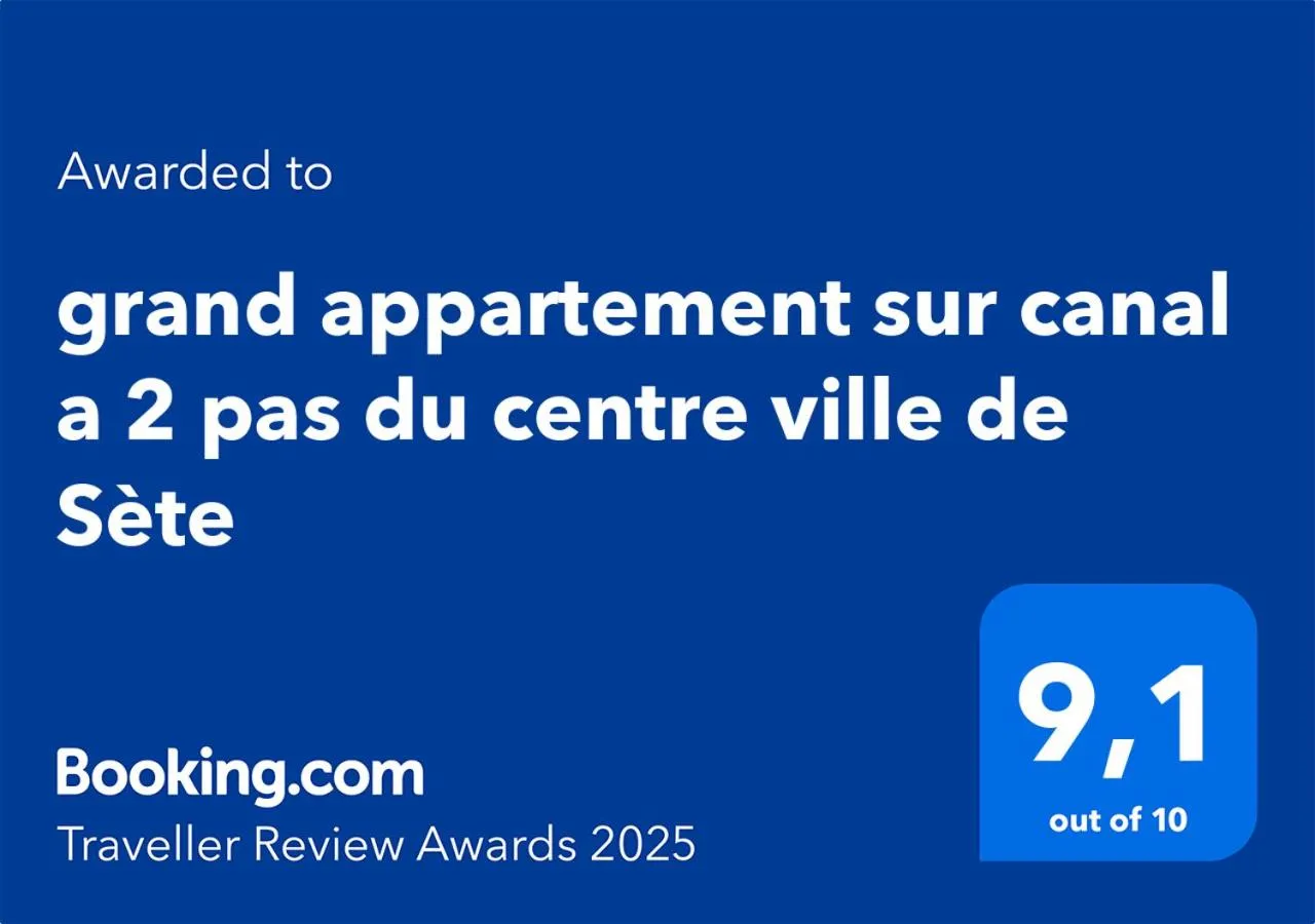 grand appartement sur canal a 2 pas du centre ville de Sète