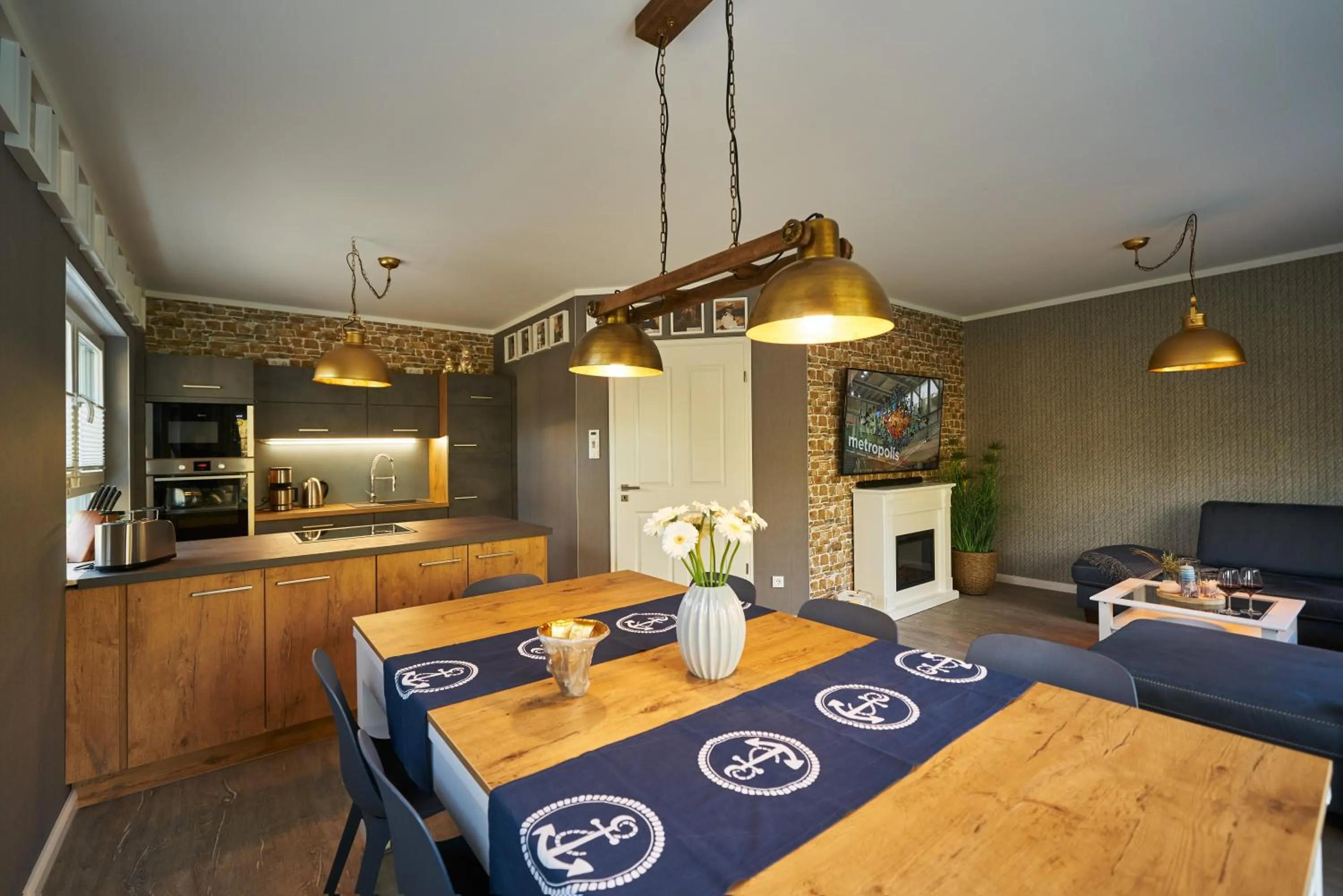 Kitchen or kitchenette in Freester Kapitänshäuser