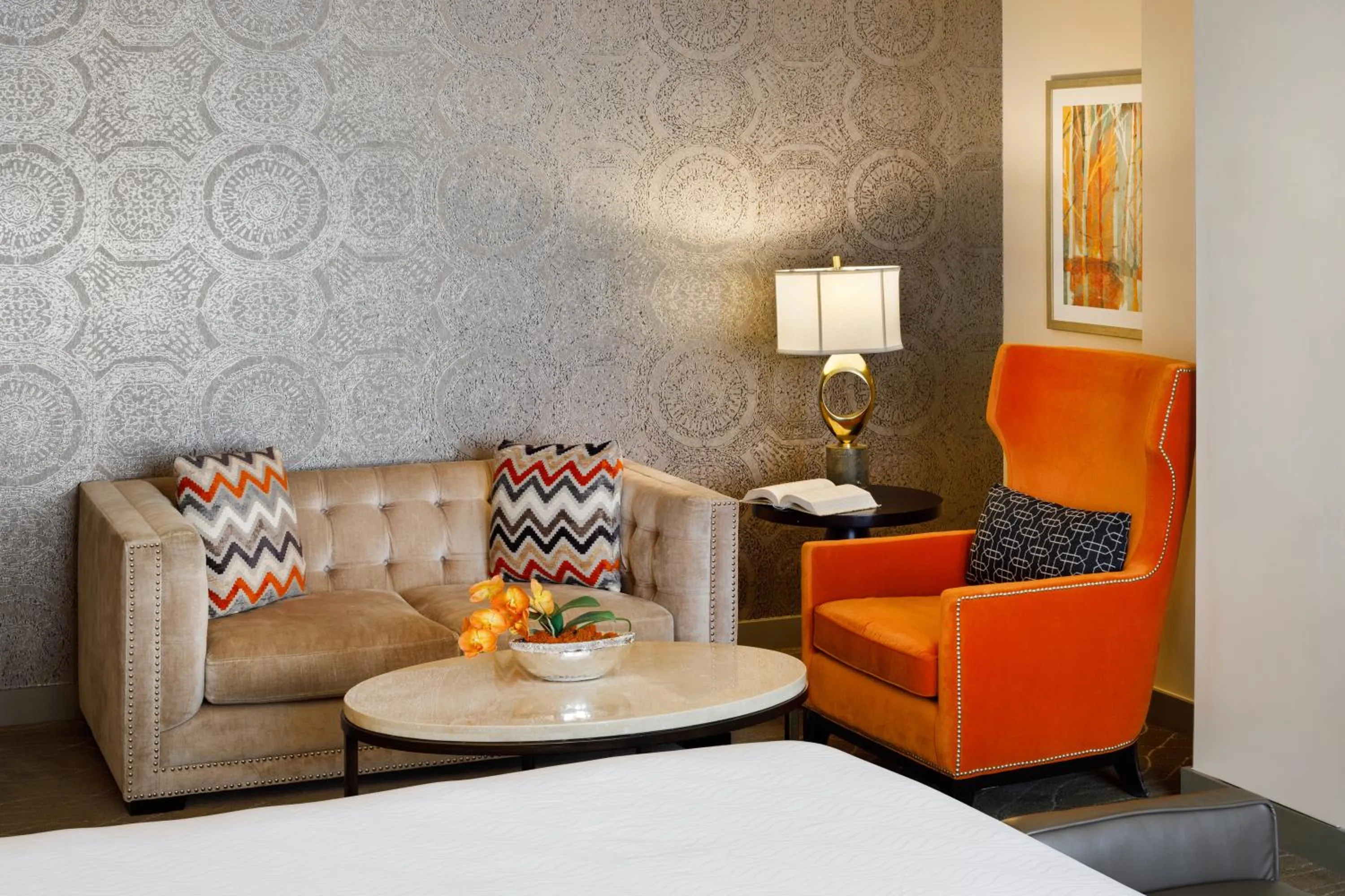 Seating area in Colcord Hotel Oklahoma City, Curio Collection by Hilton