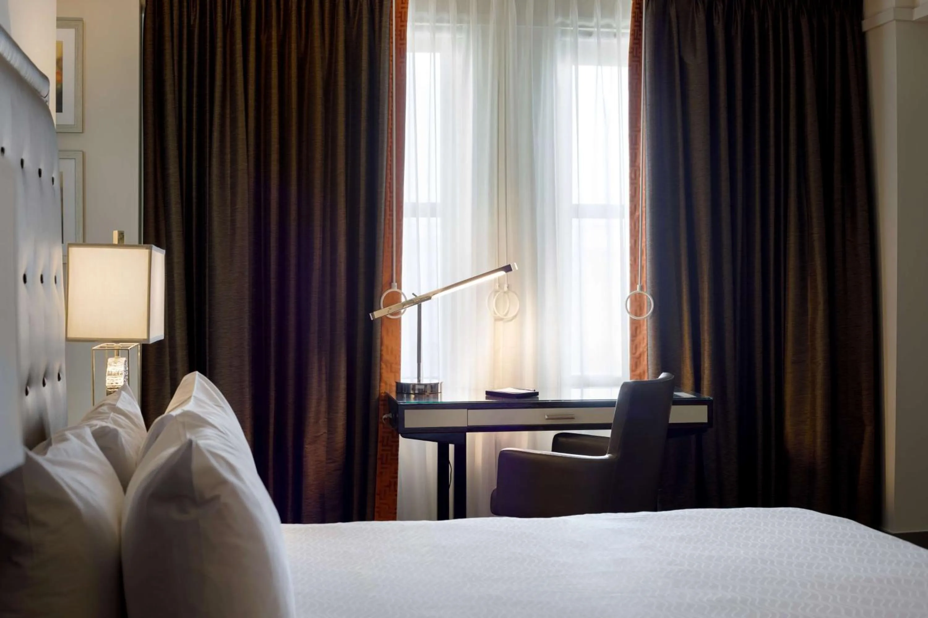 Bedroom, Bed in Colcord Hotel Oklahoma City, Curio Collection by Hilton