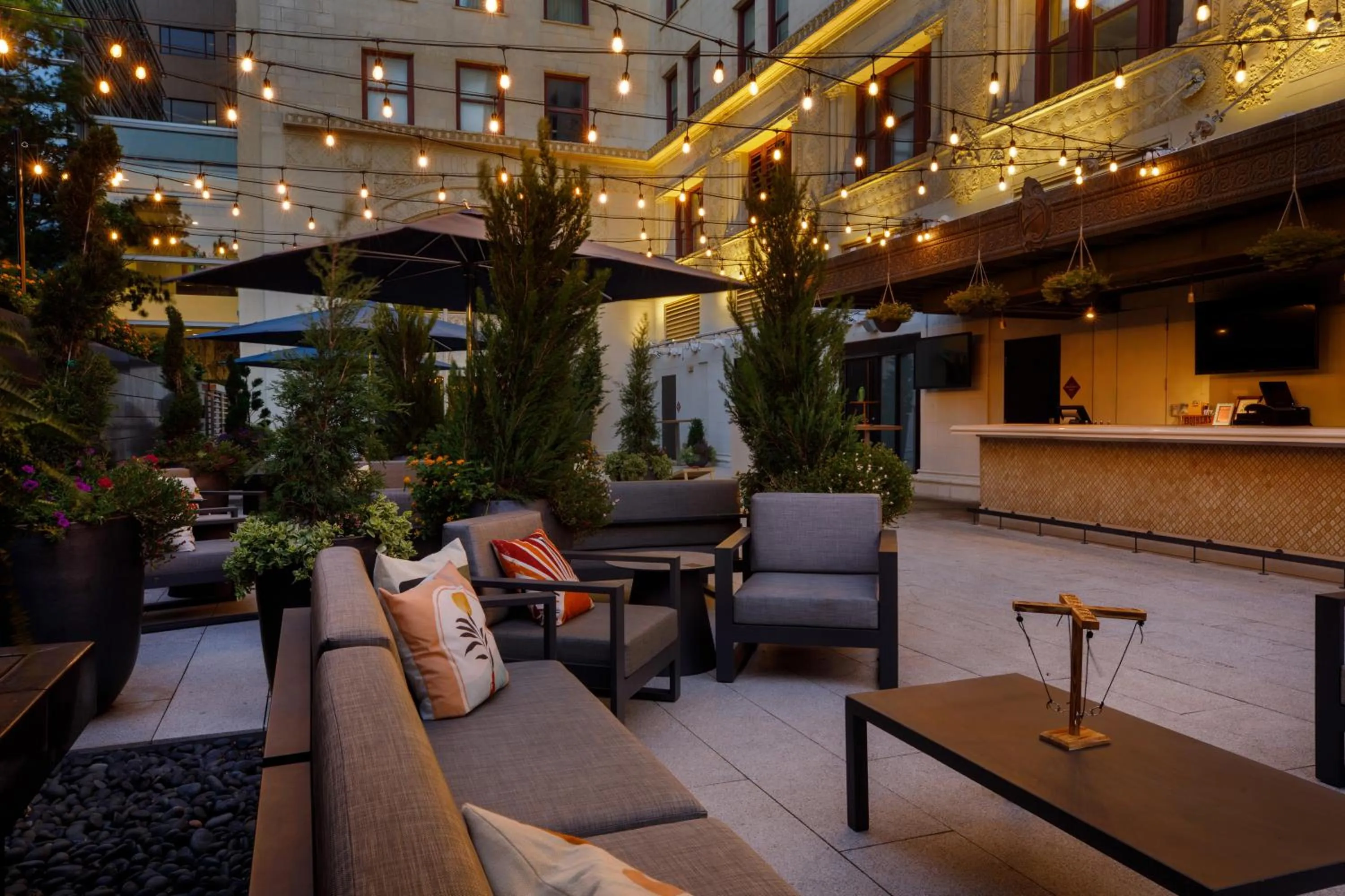 Patio in Colcord Hotel Oklahoma City, Curio Collection by Hilton