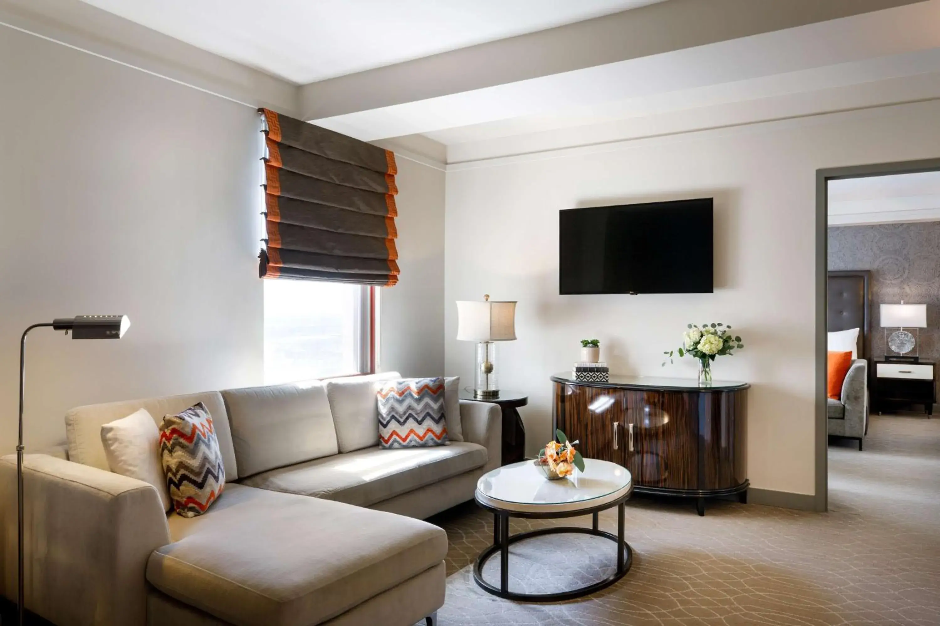 Living room in Colcord Hotel Oklahoma City, Curio Collection by Hilton Living room in Colcord Hotel Oklahoma City, Curio Collection by Hilton