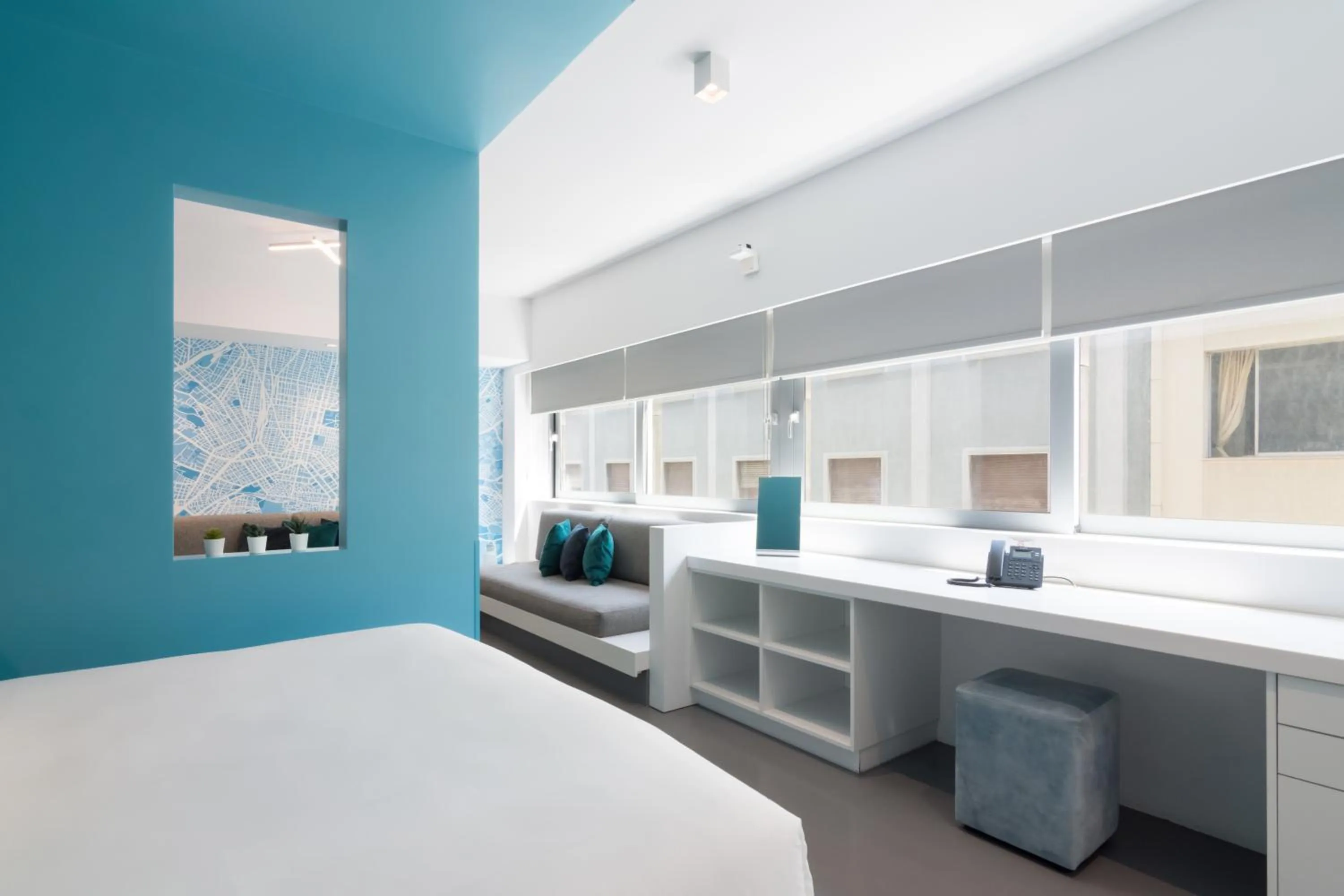 Bedroom, Bed in Athens Color Cube