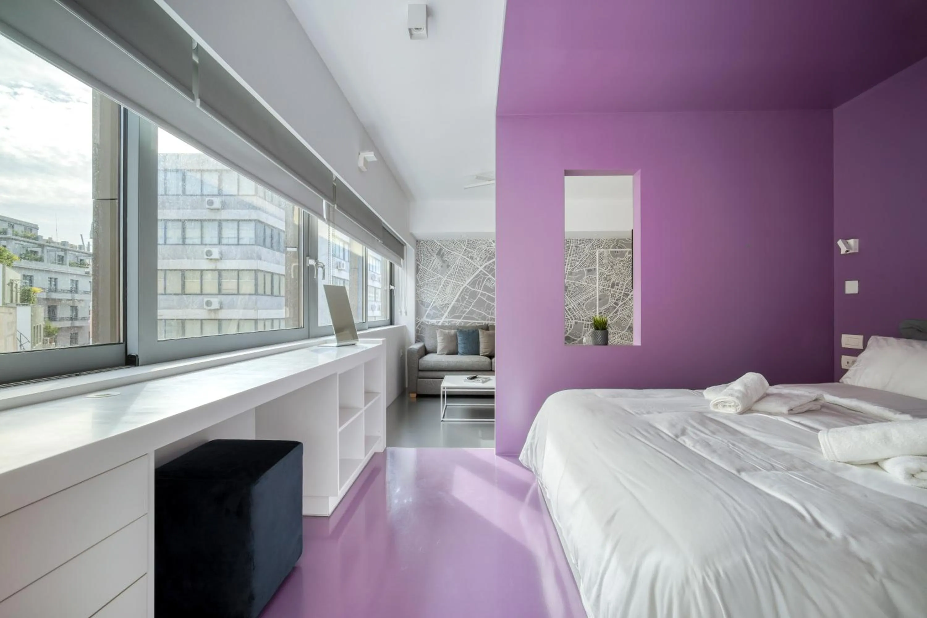 Bedroom, Bed in Athens Color Cube