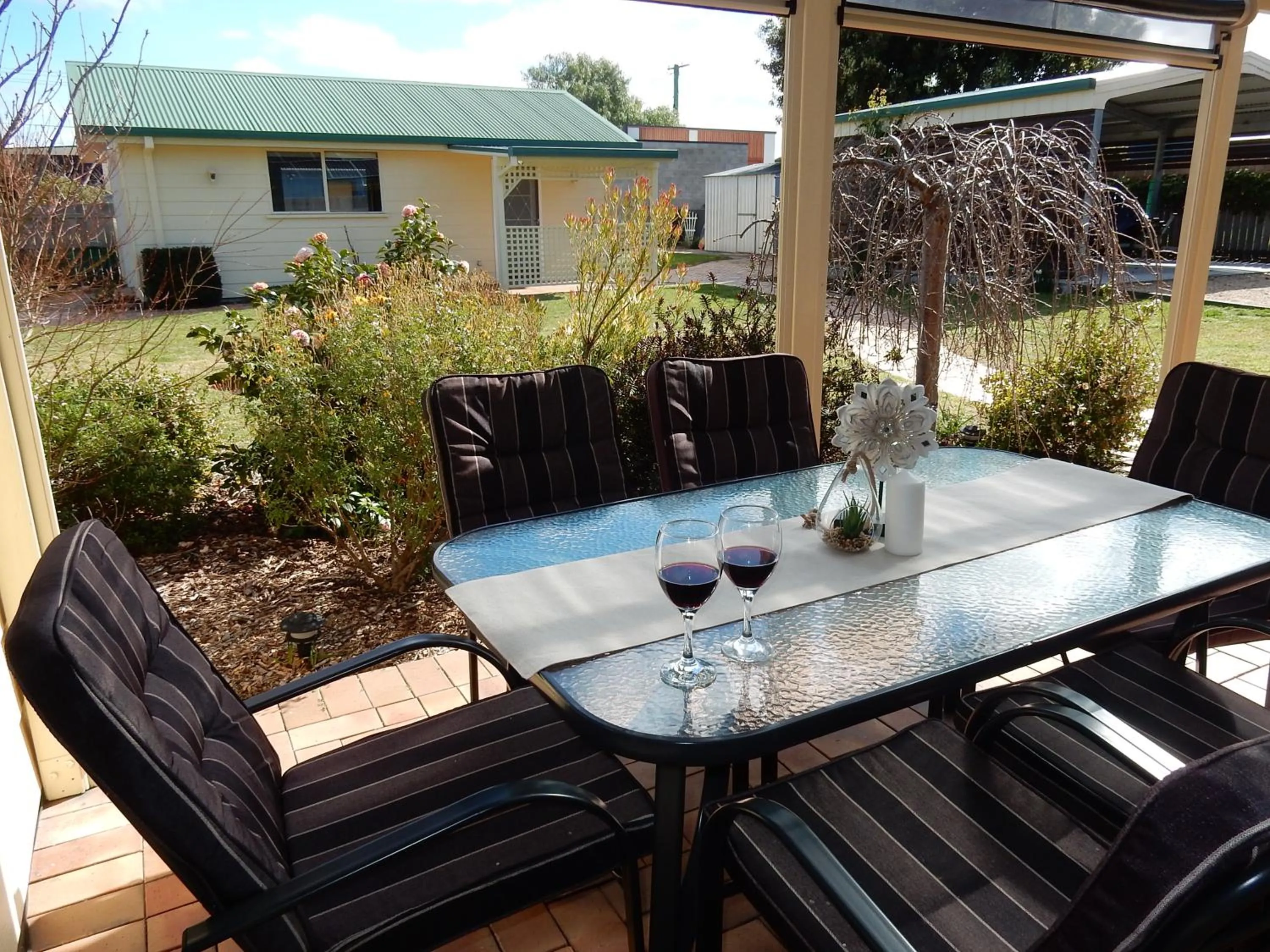 Patio in Holiday home by the beach in St Helens