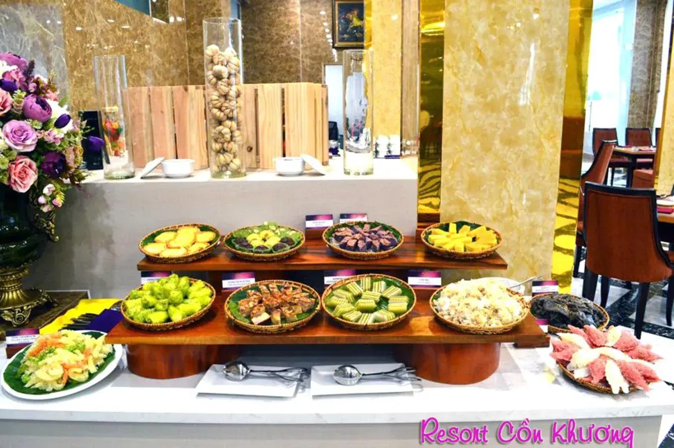 Buffet breakfast in Con Khuong Resort Can Tho Buffet breakfast in Con Khuong Resort Can Tho