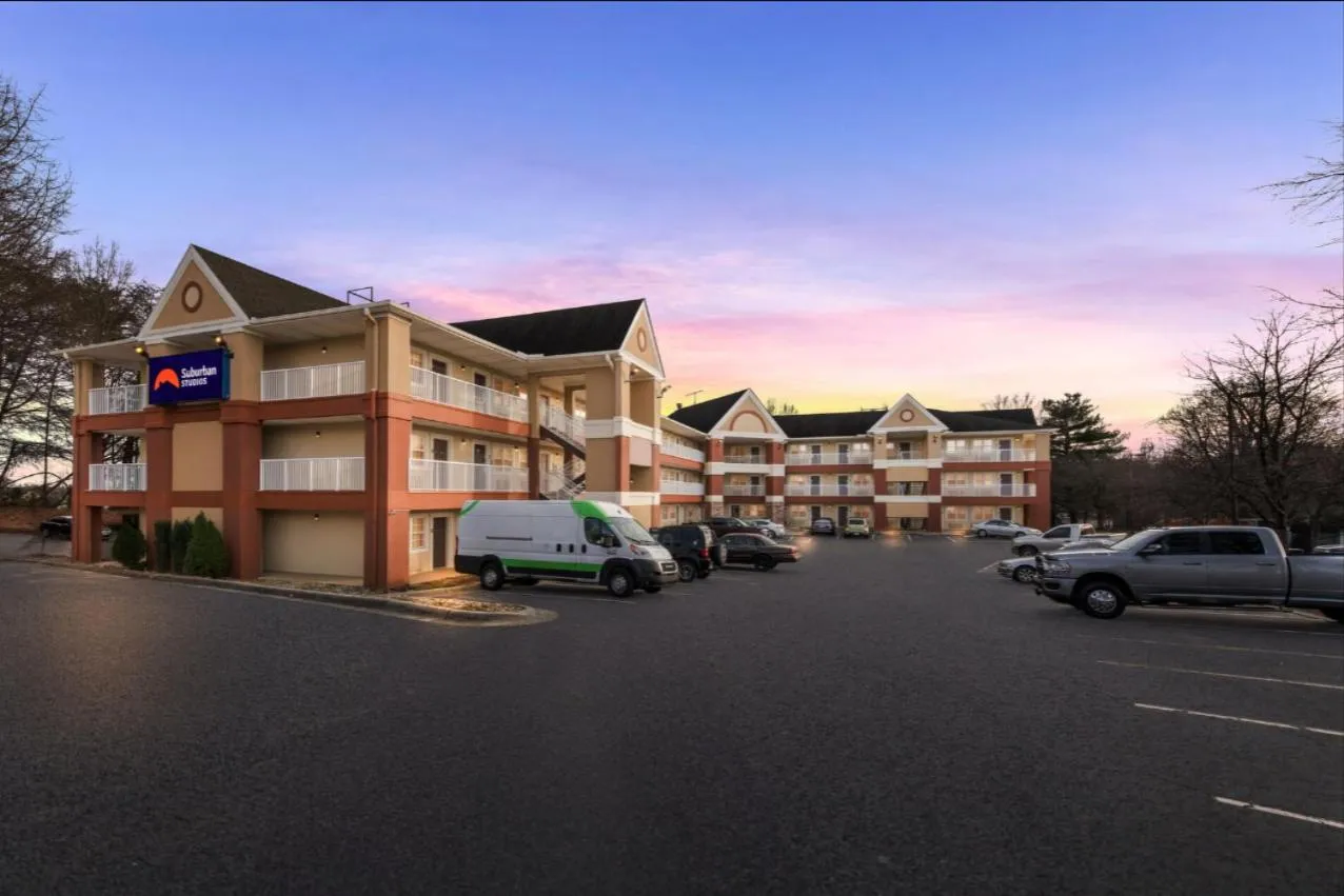 Property building in Suburban Studios Winston-Salem near Hanes Mall