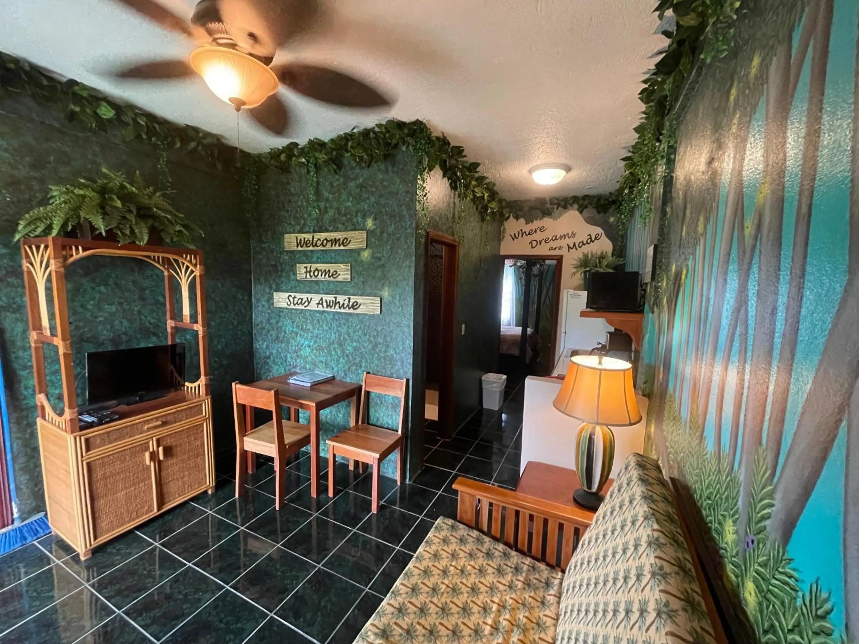 Living room in Belize Budget Suites