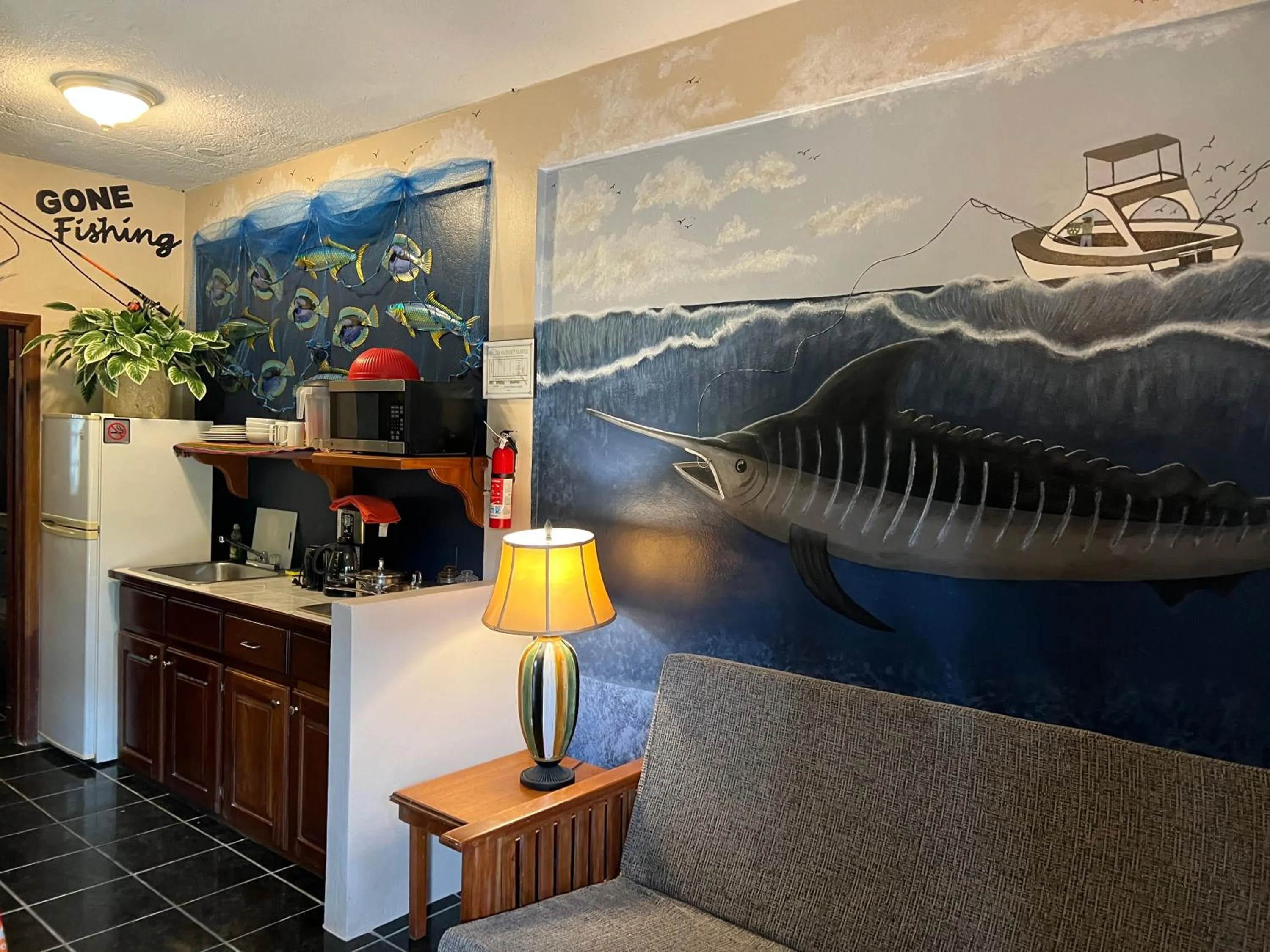 Living room in Belize Budget Suites