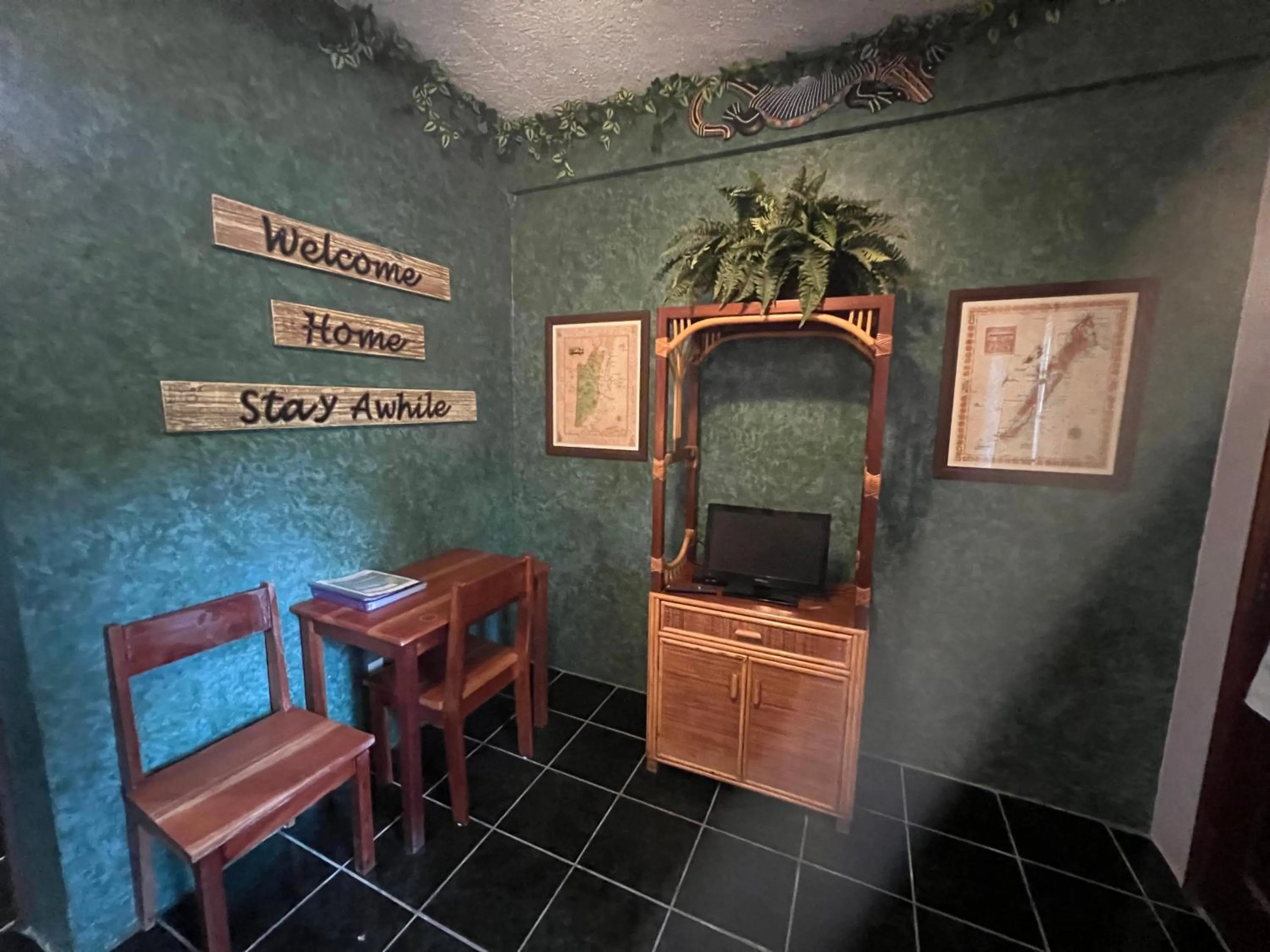 Living room in Belize Budget Suites