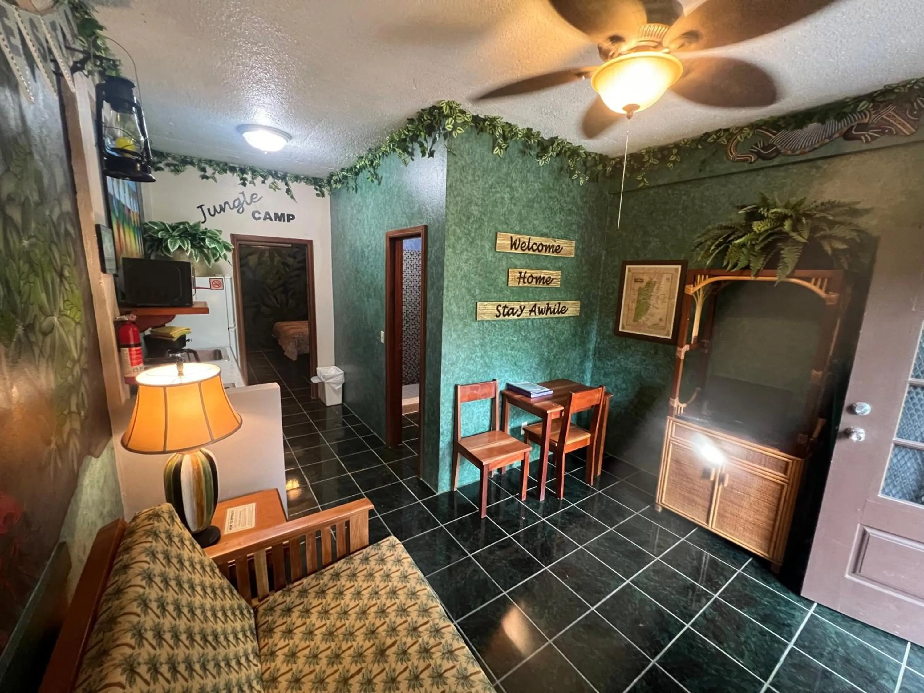 Living room in Belize Budget Suites