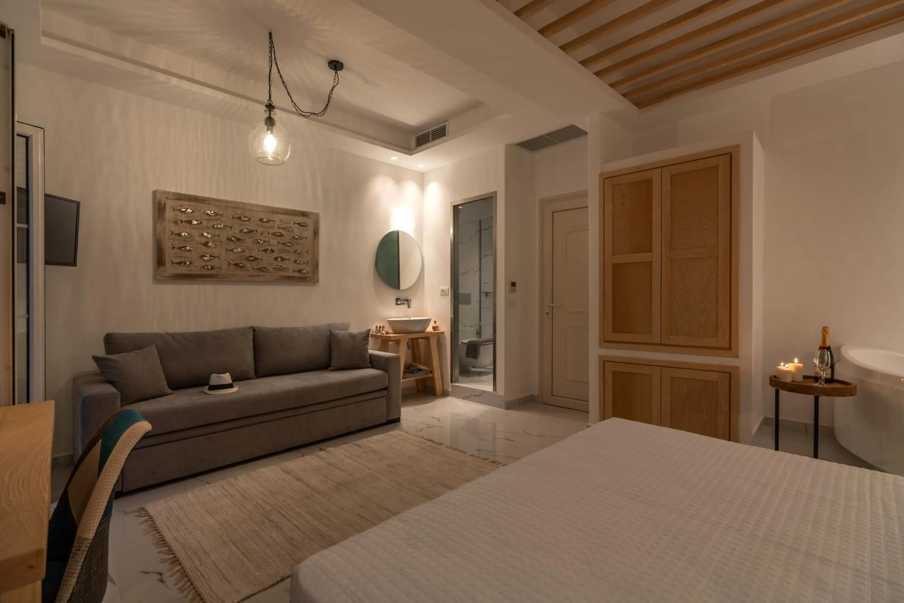 Seating area in Central Suites Mykonos