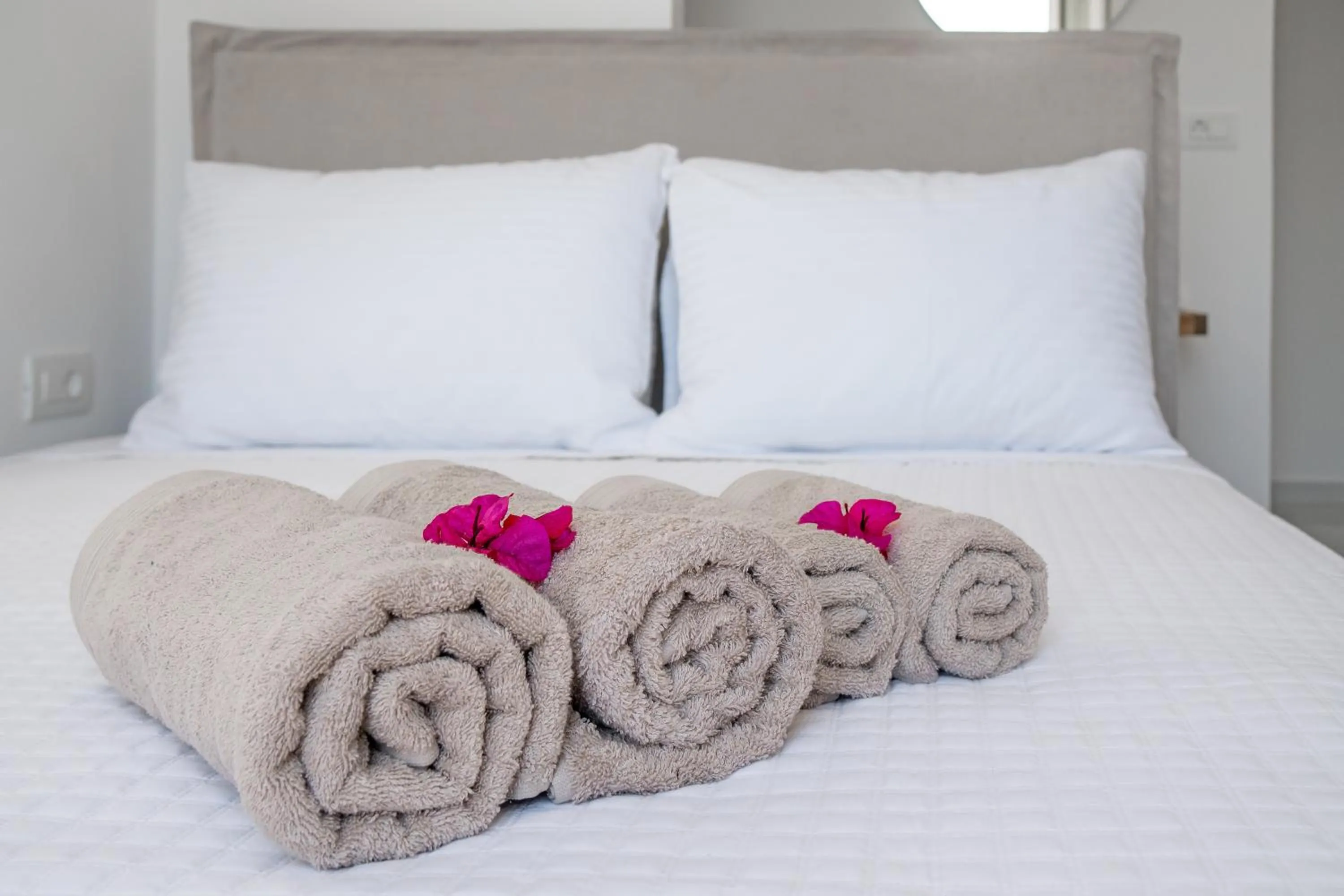 Bed in Central Suites Mykonos