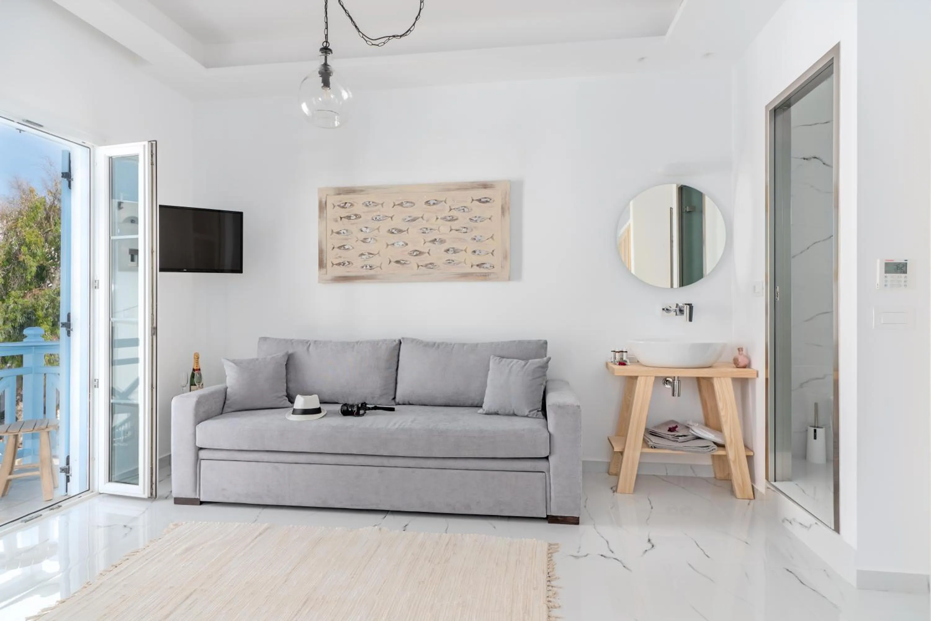 Seating area in Central Suites Mykonos