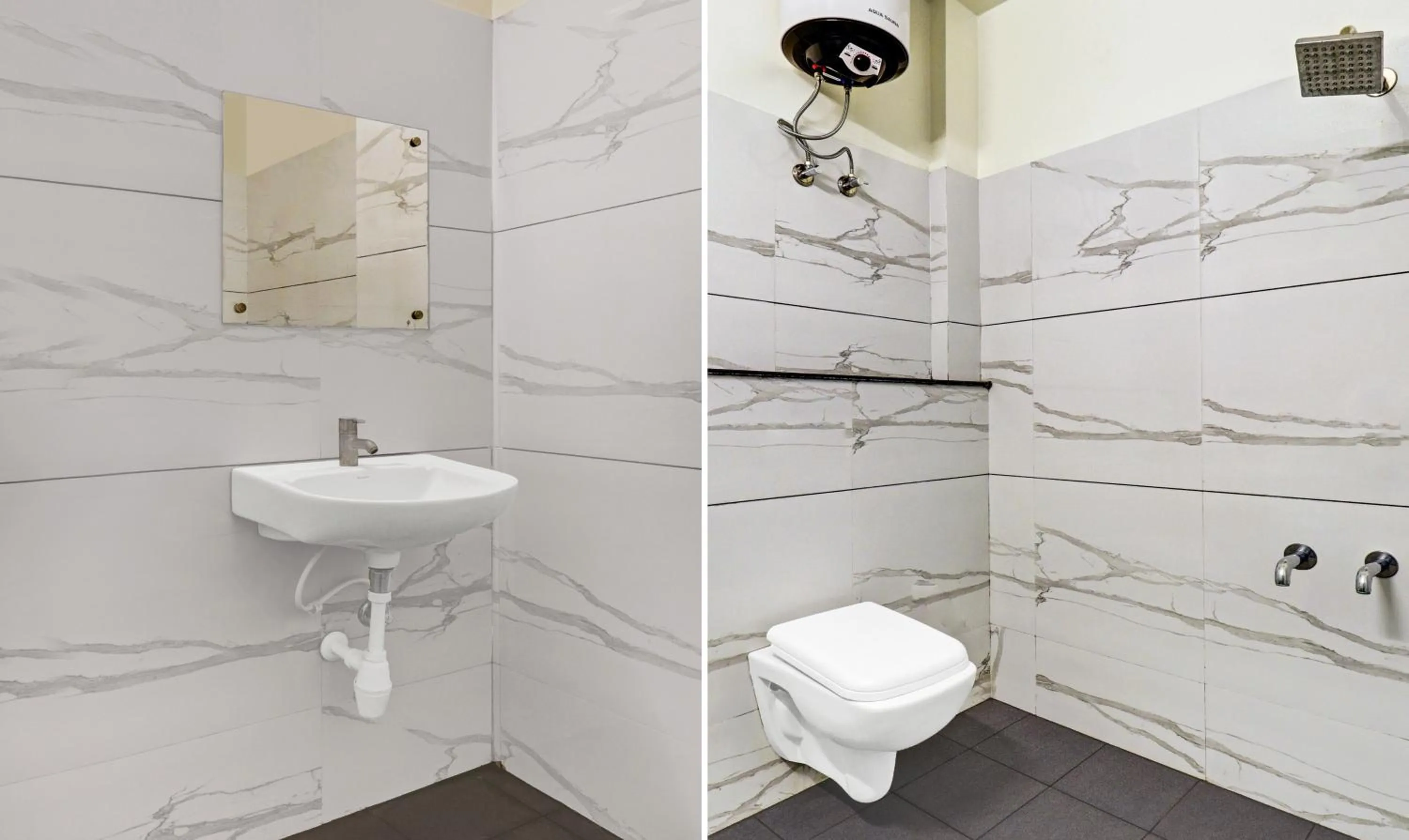 Bathroom in Itsy Hotels Harsha Comforts,600 Mts From Coffee Museum