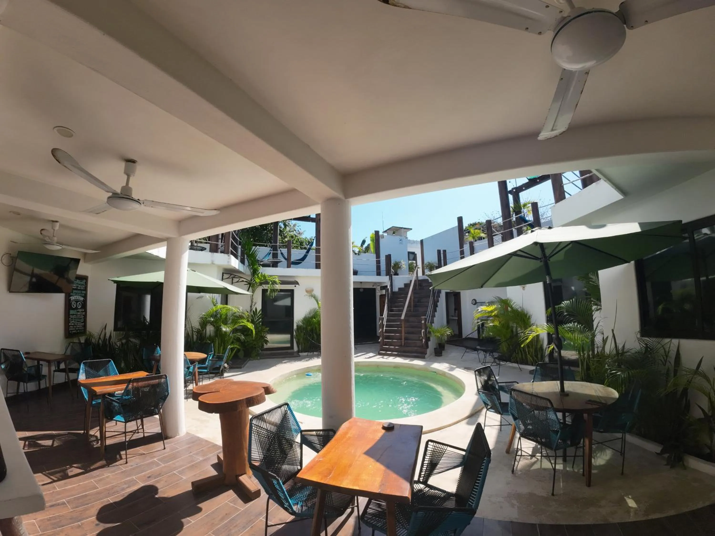 Seating area in Ade Hotel Bacalar