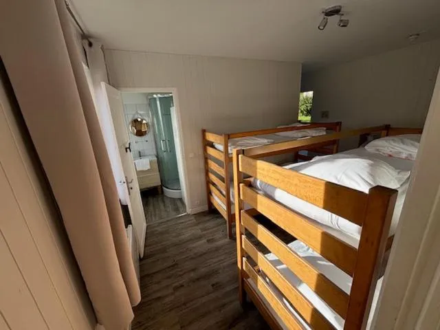 Bathroom, Bed in Centre de Vacances CPCV Normandie à 50 metres de la plage de Houlgate