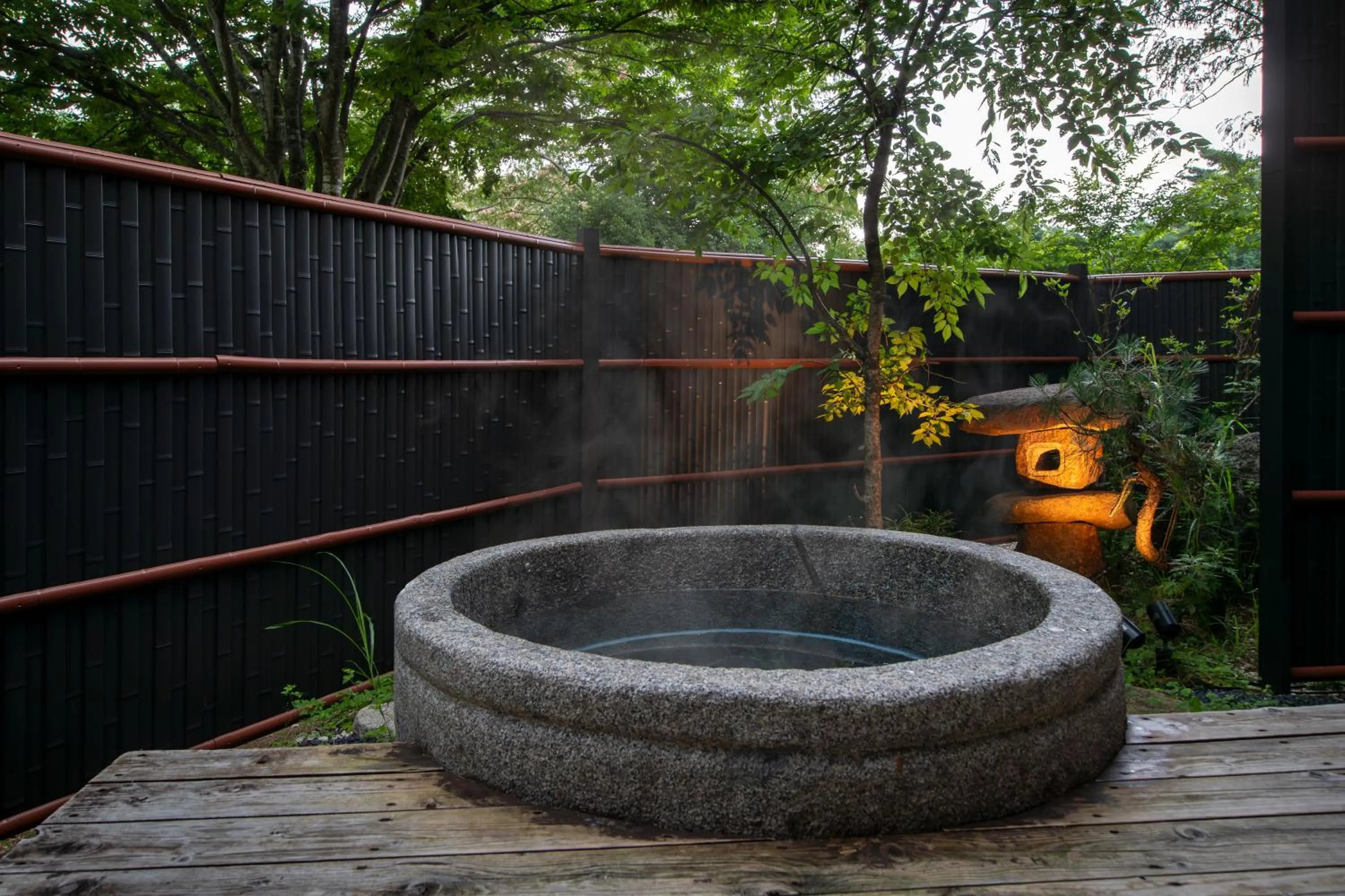 Open Air Bath in Fujiyama Inn Conifer