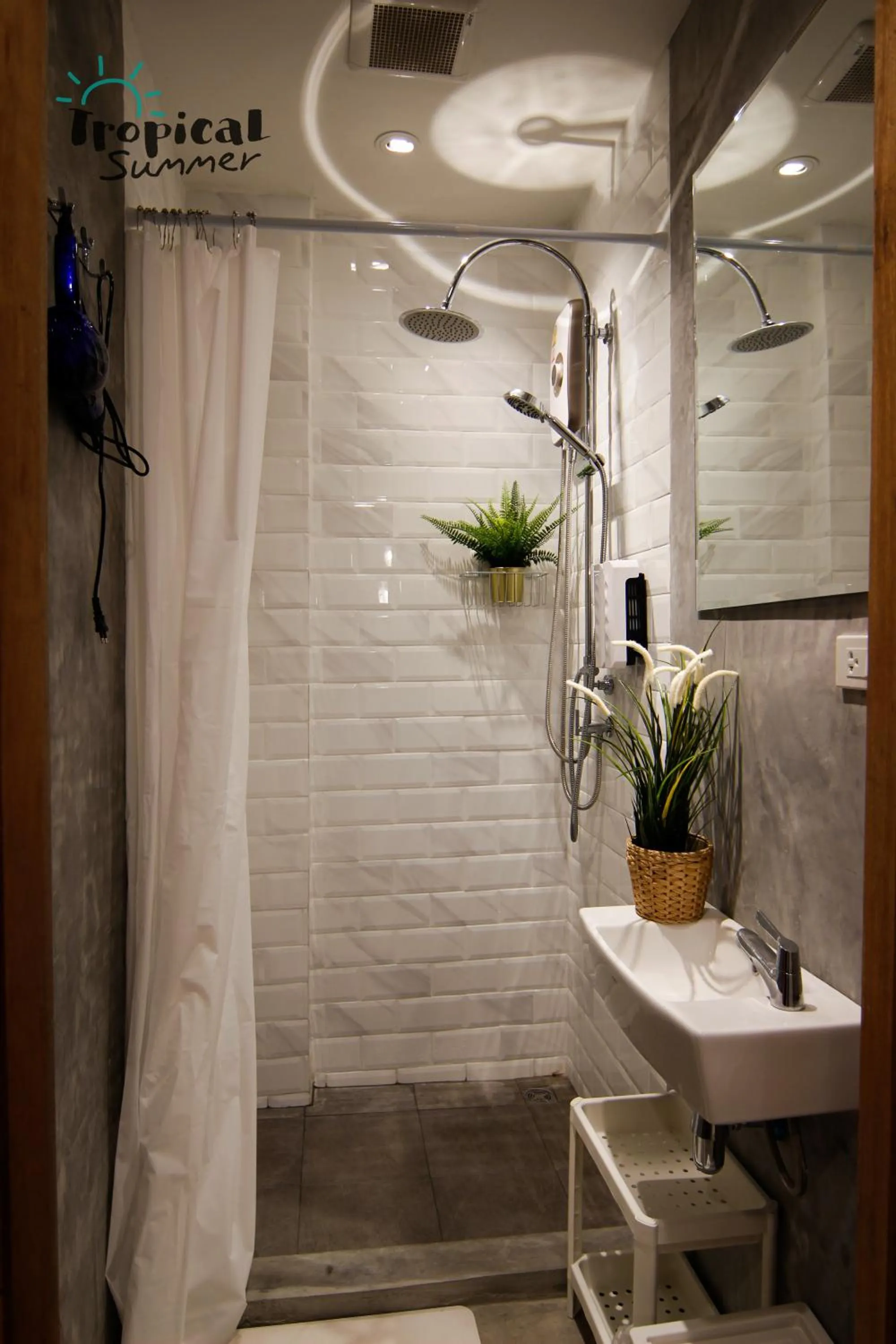 Shower in Tropical Summer Hostel