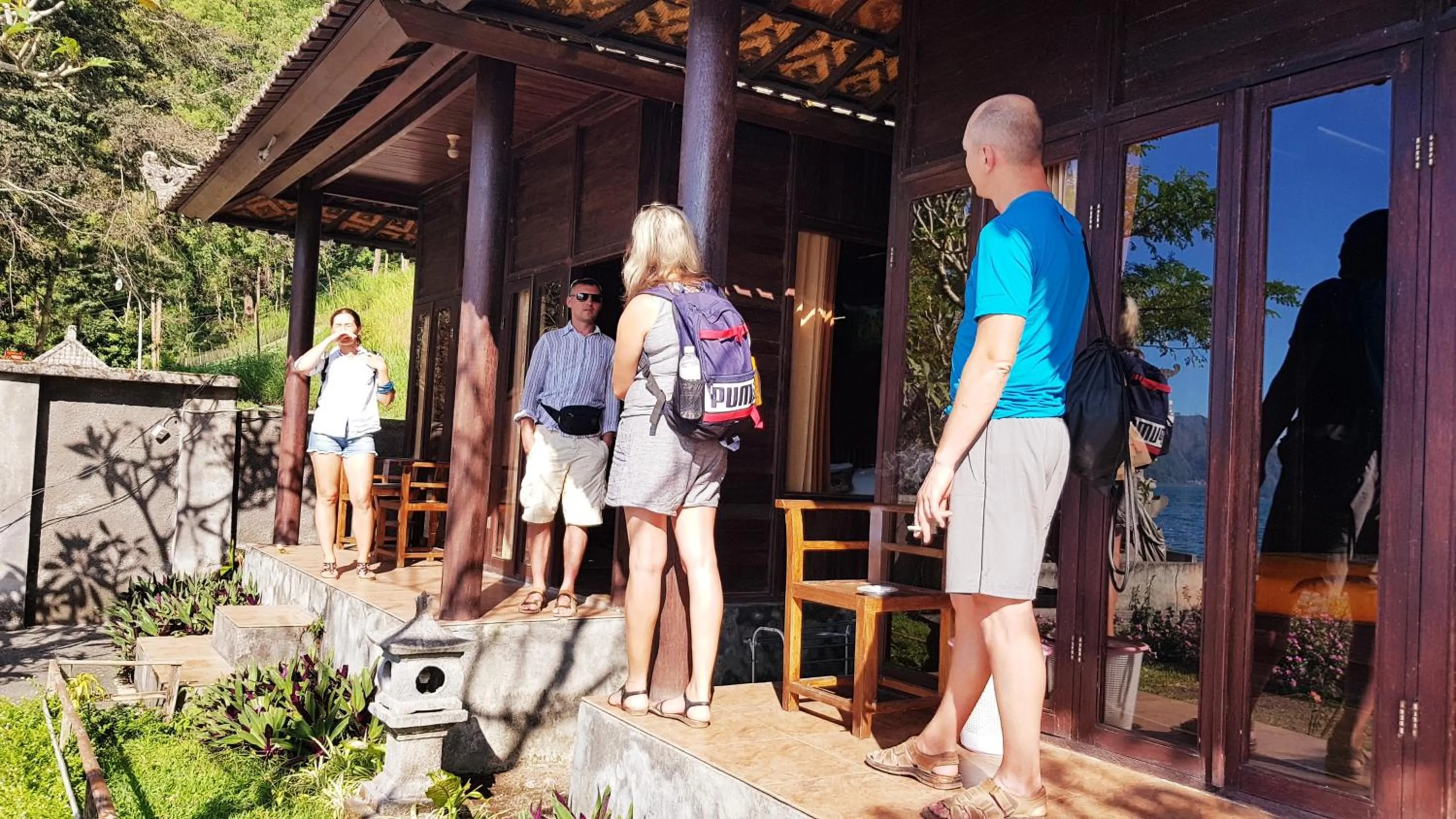People in Batur Green Lake