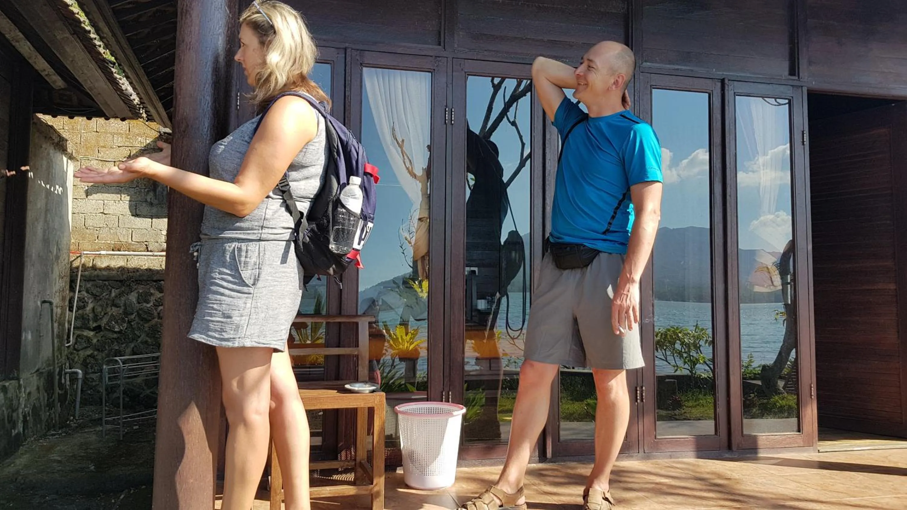 People in Batur Green Lake