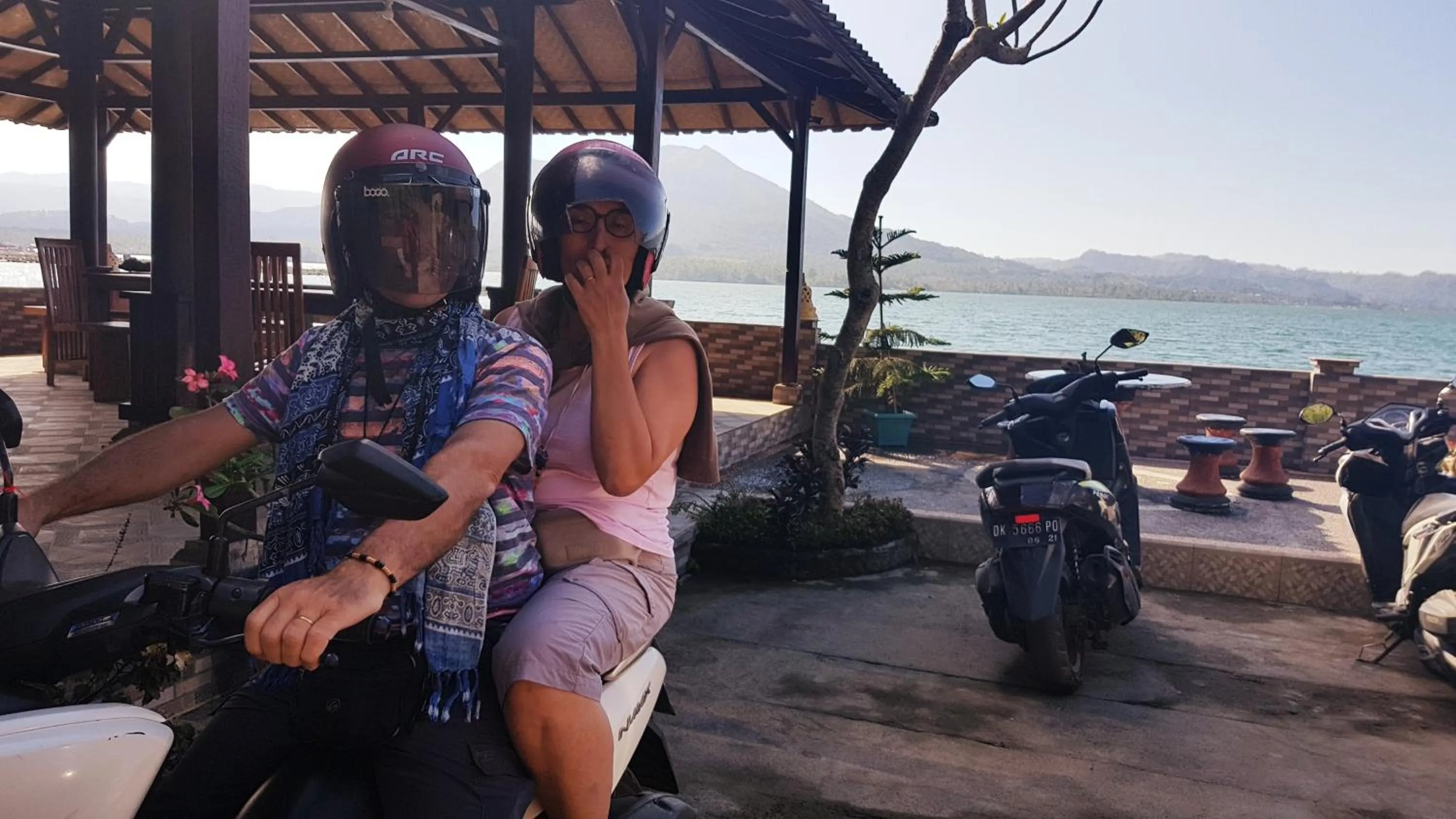 People in Batur Green Lake