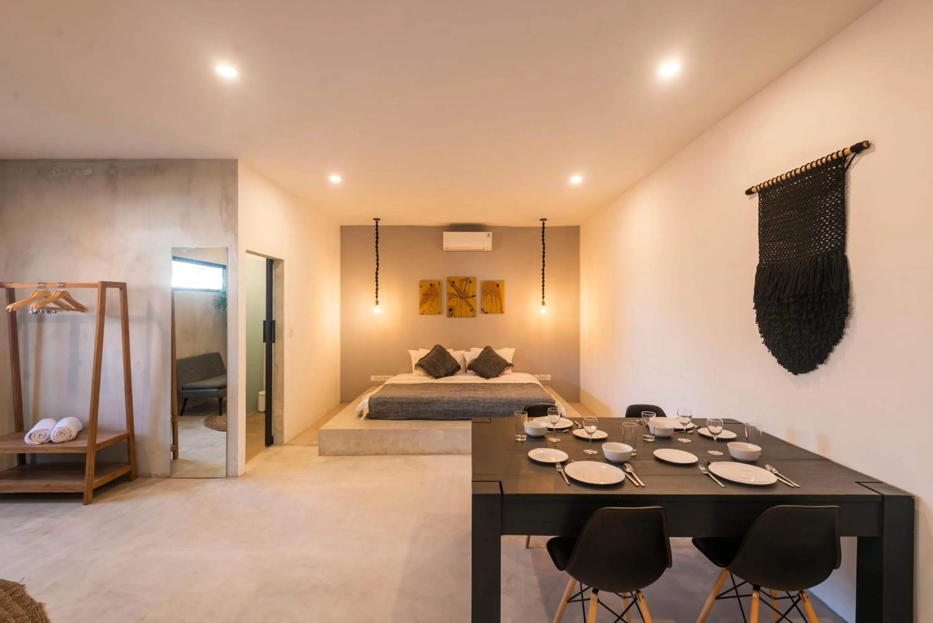 Dining area, Bed in Canggu Dream Studios & Villas